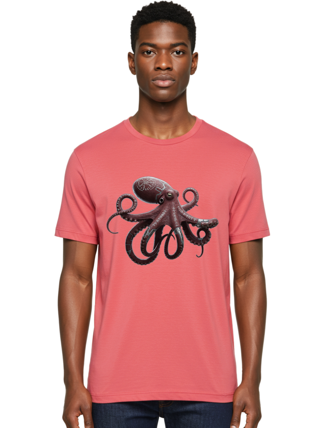 Octopus-4 Men'S Graphic Tee, 100% Cotton, Comfortable Casual Summer Wear, Machine Washable, Vintage Camera, Old Camera, Antique Camera, Black Camera, Classic Photography, Photography Equipment, Nostalgic Device, Film Camera, Camera Art Bam995