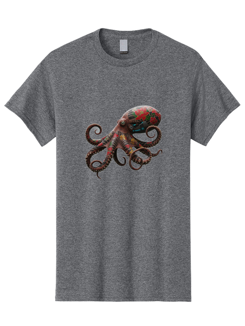 Octopus-With-Floral-Pattern Men'S Graphic Tee, 100% Cotton, Comfortable Casual Summer Wear, Machine Washable, Vintage Camera, Old Camera, Antique Camera, Black Camera, Classic Photography, Photography Equipment, Nostalgic Device, Film Camera, Bam996