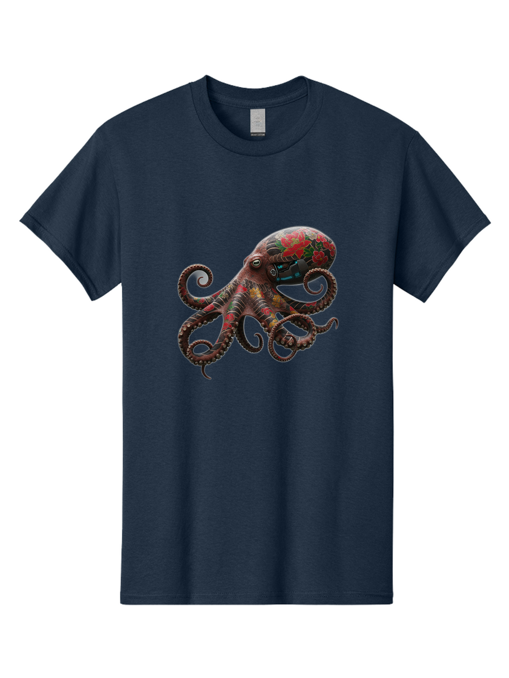 Octopus-With-Floral-Pattern Men'S Graphic Tee, 100% Cotton, Comfortable Casual Summer Wear, Machine Washable, Vintage Camera, Old Camera, Antique Camera, Black Camera, Classic Photography, Photography Equipment, Nostalgic Device, Film Camera, Bam996
