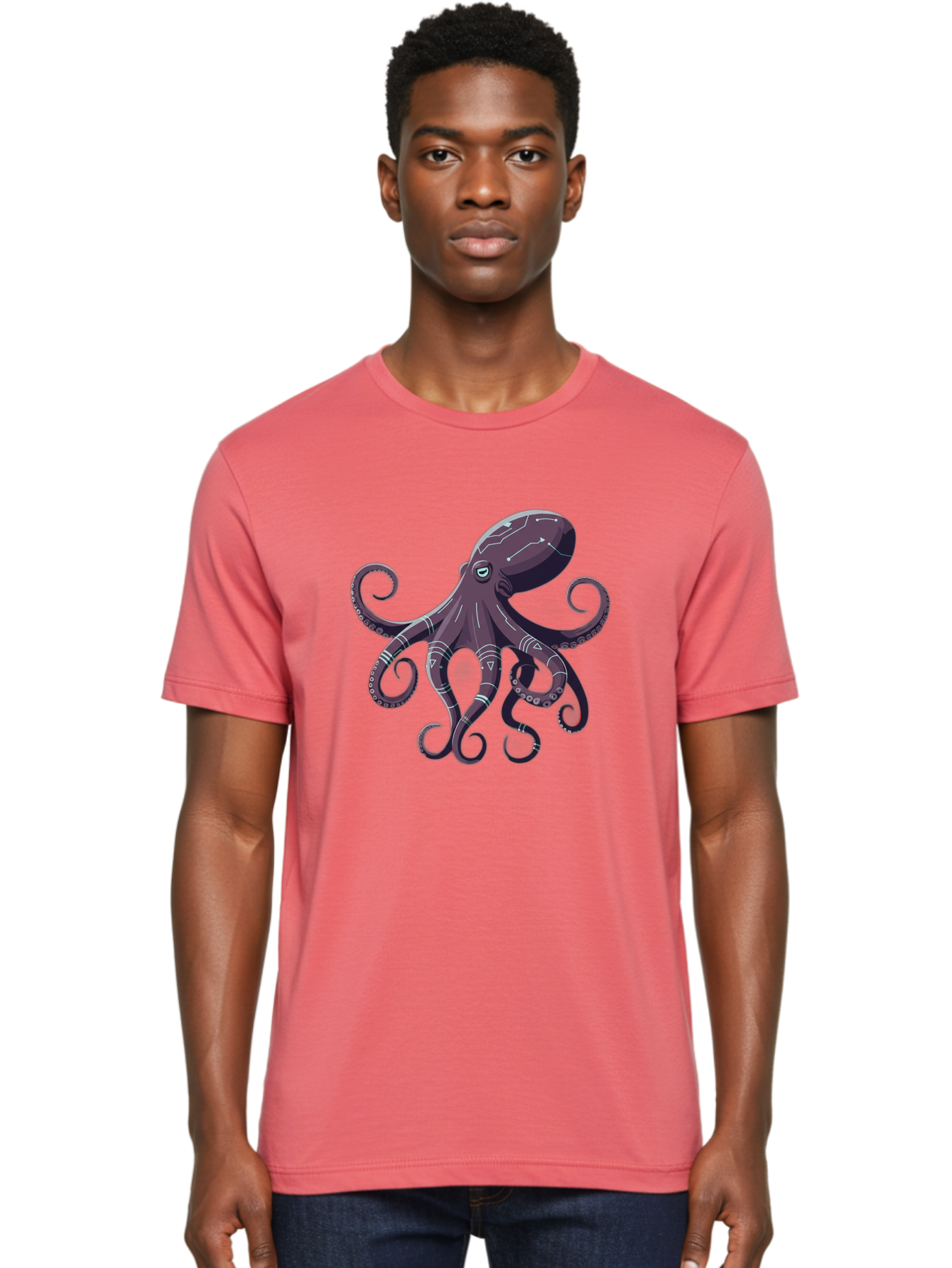 Octopus Men'S Graphic Tee, 100% Cotton, Comfortable Casual Summer Wear, Machine Washable, Vintage Camera, Old Camera, Antique Camera, Black Camera, Classic Photography, Photography Equipment, Nostalgic Device, Film Camera, Camera Art Bam997