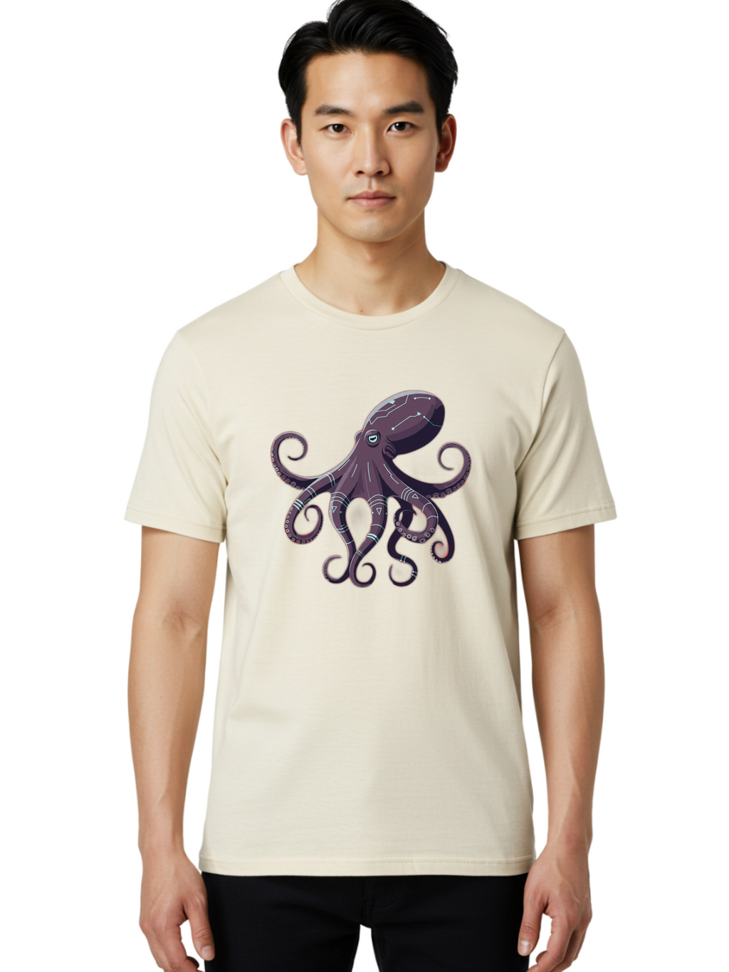 Octopus Men'S Graphic Tee, 100% Cotton, Comfortable Casual Summer Wear, Machine Washable, Vintage Camera, Old Camera, Antique Camera, Black Camera, Classic Photography, Photography Equipment, Nostalgic Device, Film Camera, Camera Art Bam997