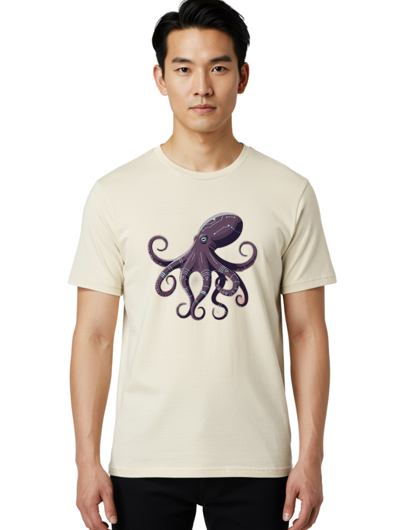 Octopus Men'S Graphic Tee, 100% Cotton, Comfortable Casual Summer Wear, Machine Washable, Vintage Camera, Old Camera, Antique Camera, Black Camera, Classic Photography, Photography Equipment, Nostalgic Device, Film Camera, Camera Art Bam997