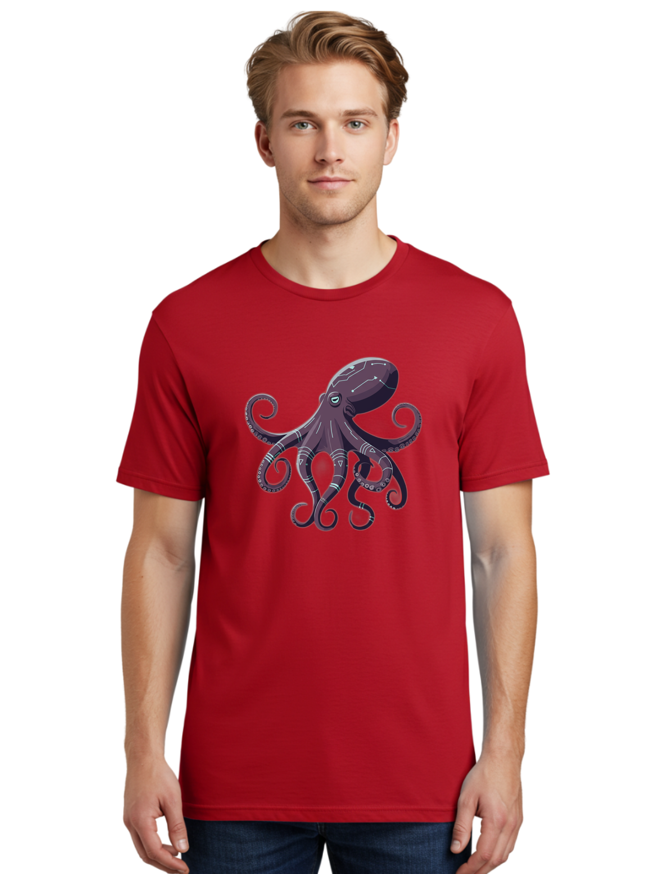 Octopus Men'S Graphic Tee, 100% Cotton, Comfortable Casual Summer Wear, Machine Washable, Vintage Camera, Old Camera, Antique Camera, Black Camera, Classic Photography, Photography Equipment, Nostalgic Device, Film Camera, Camera Art Bam997