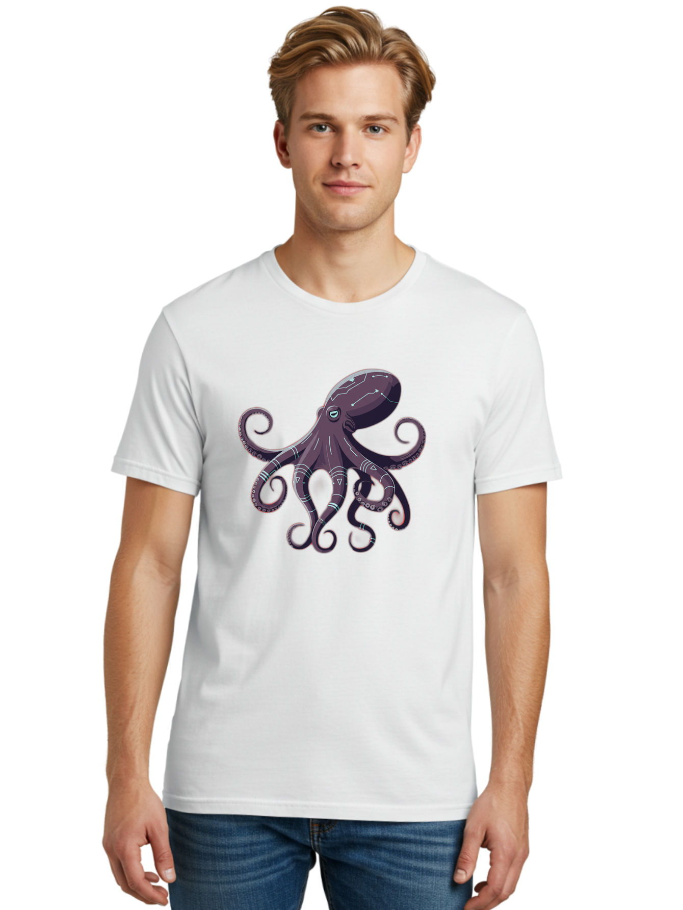 Octopus Men'S Graphic Tee, 100% Cotton, Comfortable Casual Summer Wear, Machine Washable, Vintage Camera, Old Camera, Antique Camera, Black Camera, Classic Photography, Photography Equipment, Nostalgic Device, Film Camera, Camera Art Bam997