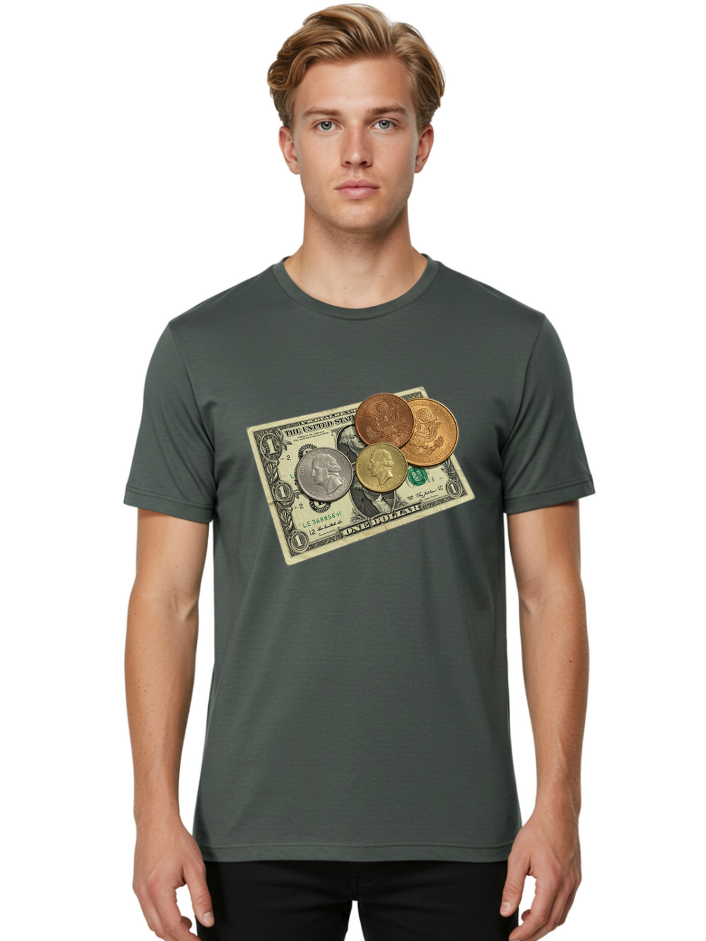One-Dollar Men'S Graphic Tee, 100% Cotton, Comfortable Casual Summer Wear, Machine Washable, Vintage Camera, Old Camera, Antique Camera, Black Camera, Classic Photography, Photography Equipment, Nostalgic Device, Film Camera, Camera Art Ban000