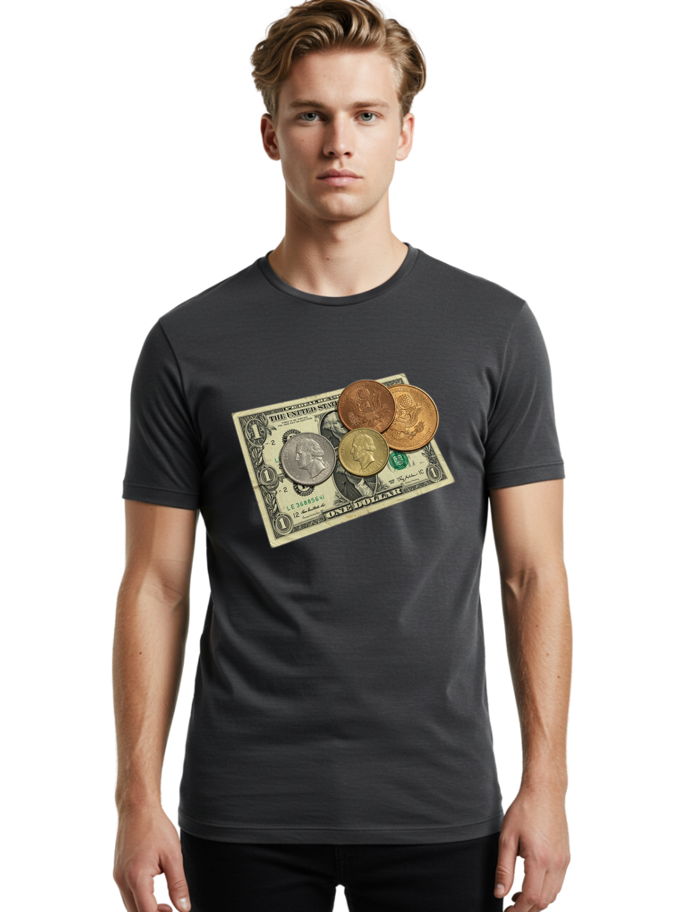 One-Dollar Men'S Graphic Tee, 100% Cotton, Comfortable Casual Summer Wear, Machine Washable, Vintage Camera, Old Camera, Antique Camera, Black Camera, Classic Photography, Photography Equipment, Nostalgic Device, Film Camera, Camera Art Ban000