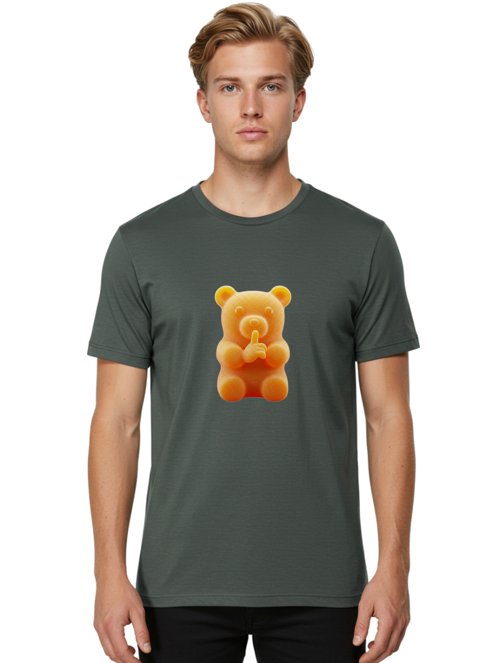 Orange-Gummy-Bear Men'S Graphic Tee, 100% Cotton, Comfortable Casual Summer Wear, Machine Washable, Vintage Camera, Old Camera, Antique Camera, Black Camera, Classic Photography, Photography Equipment, Nostalgic Device, Film Camera, Camera Art Ban001