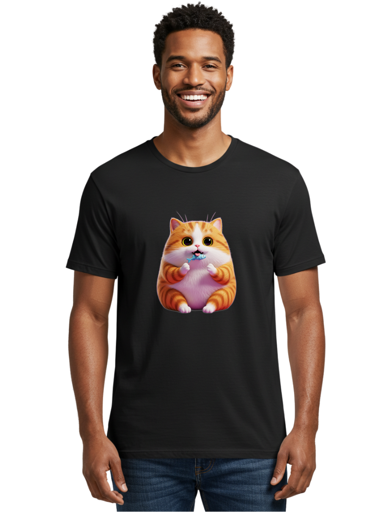 Orange-Tabby-Cat-1 Men'S Graphic Tee, 100% Cotton, Comfortable Casual Summer Wear, Machine Washable, Vintage Camera, Old Camera, Antique Camera, Black Camera, Classic Photography, Photography Equipment, Nostalgic Device, Film Camera, Ban003