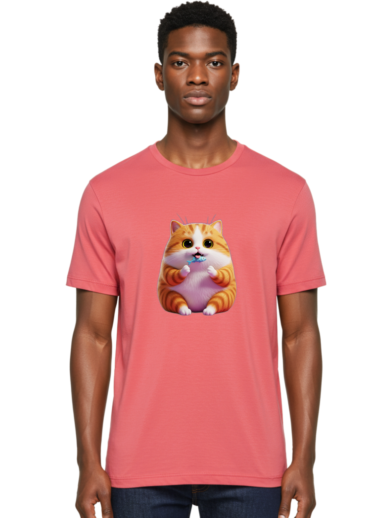 Orange-Tabby-Cat-1 Men'S Graphic Tee, 100% Cotton, Comfortable Casual Summer Wear, Machine Washable, Vintage Camera, Old Camera, Antique Camera, Black Camera, Classic Photography, Photography Equipment, Nostalgic Device, Film Camera, Ban003