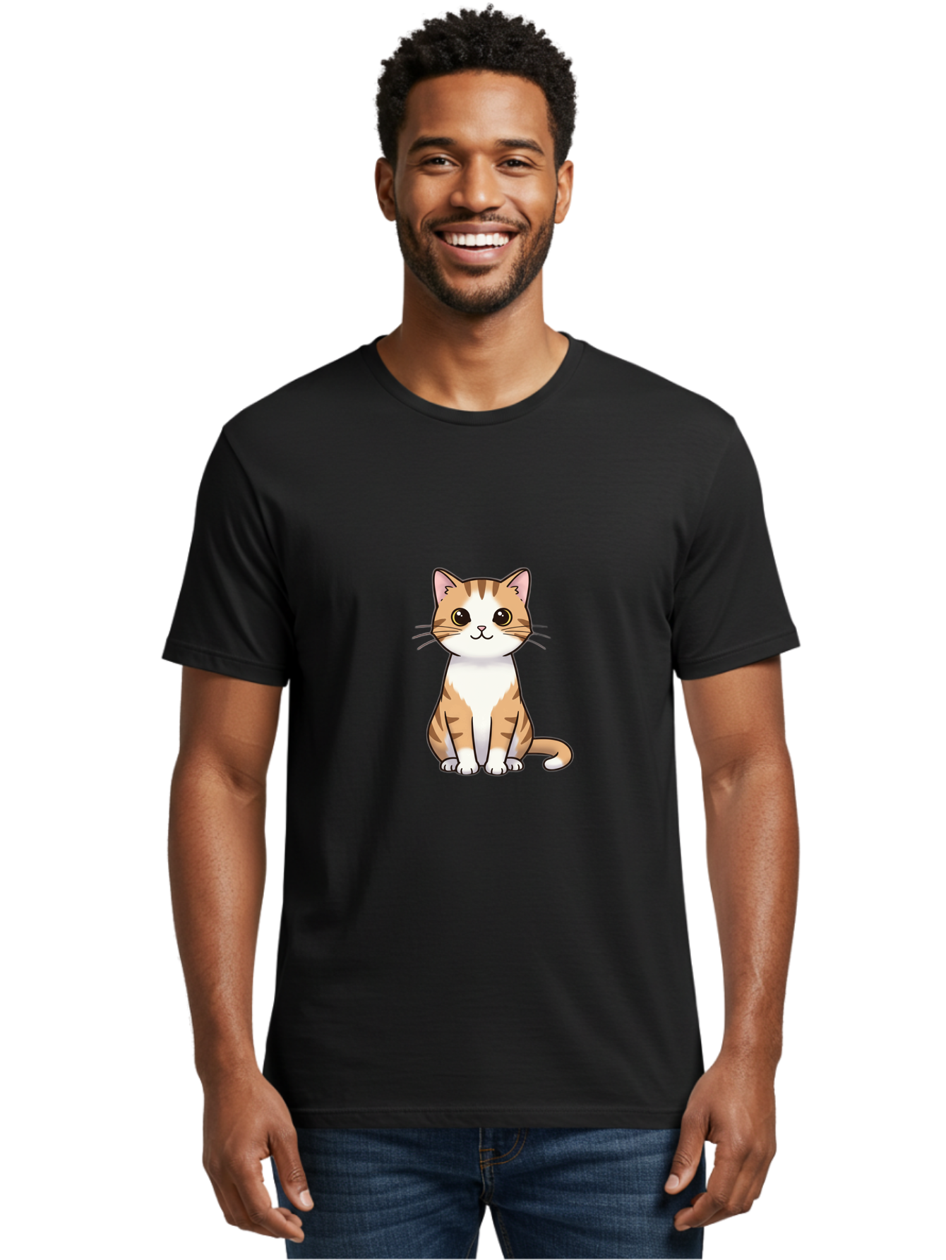 Orange-Tabby-Cat Men'S Graphic Tee, 100% Cotton, Comfortable Casual Summer Wear, Machine Washable, Vintage Camera, Old Camera, Antique Camera, Black Camera, Classic Photography, Photography Equipment, Nostalgic Device, Film Camera, Camera Art Ban004