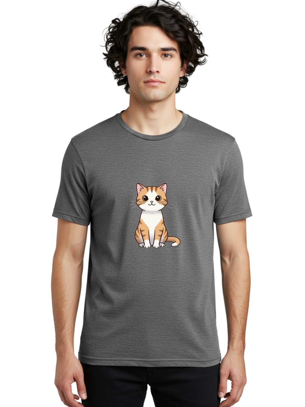 Orange-Tabby-Cat Men'S Graphic Tee, 100% Cotton, Comfortable Casual Summer Wear, Machine Washable, Vintage Camera, Old Camera, Antique Camera, Black Camera, Classic Photography, Photography Equipment, Nostalgic Device, Film Camera, Camera Art Ban004