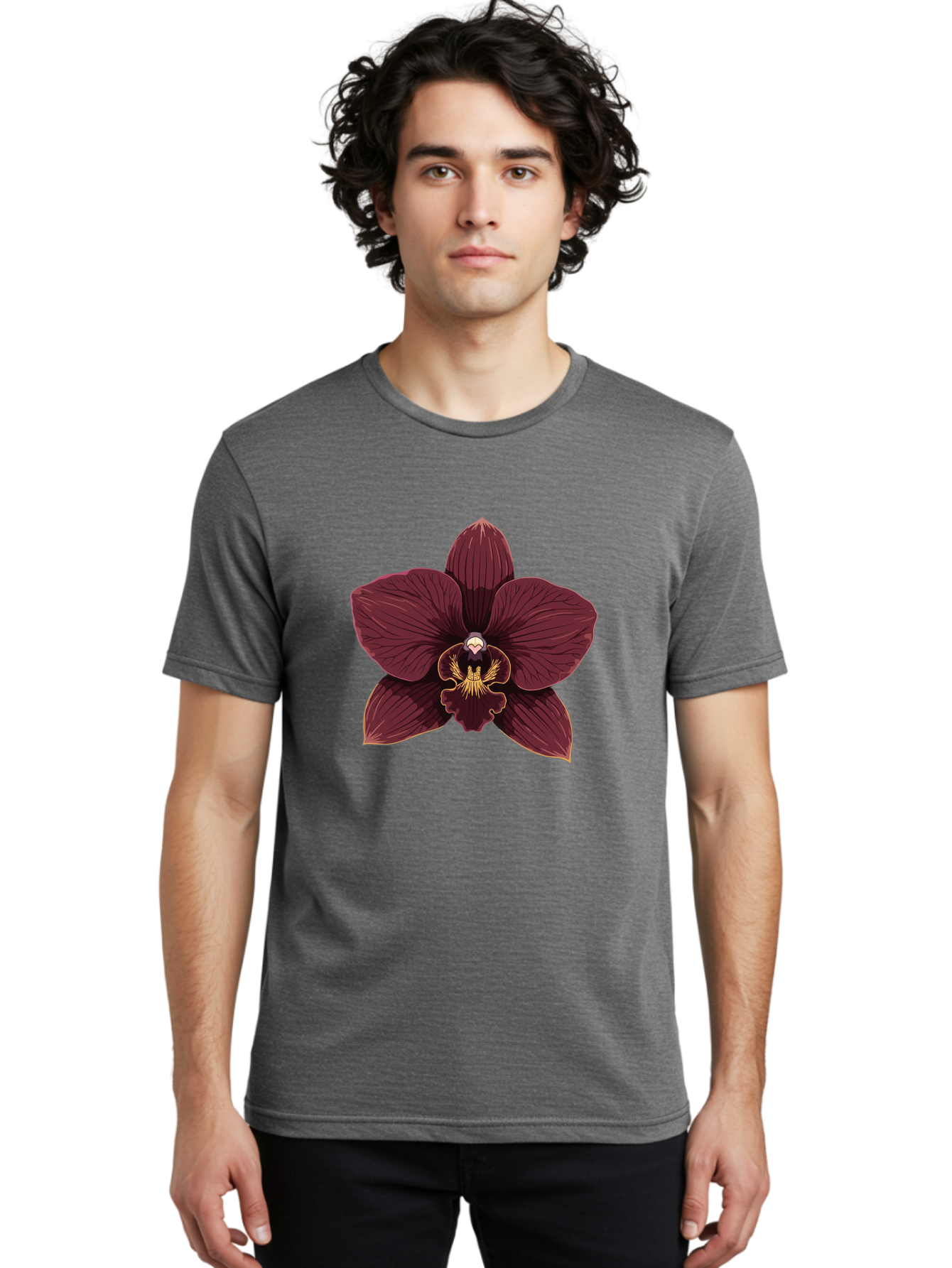 Orchid-Flower Men'S Graphic Tee, 100% Cotton, Comfortable Casual Summer Wear, Machine Washable, Vintage Camera, Old Camera, Antique Camera, Black Camera, Classic Photography, Photography Equipment, Nostalgic Device, Film Camera, Camera Art Ban005