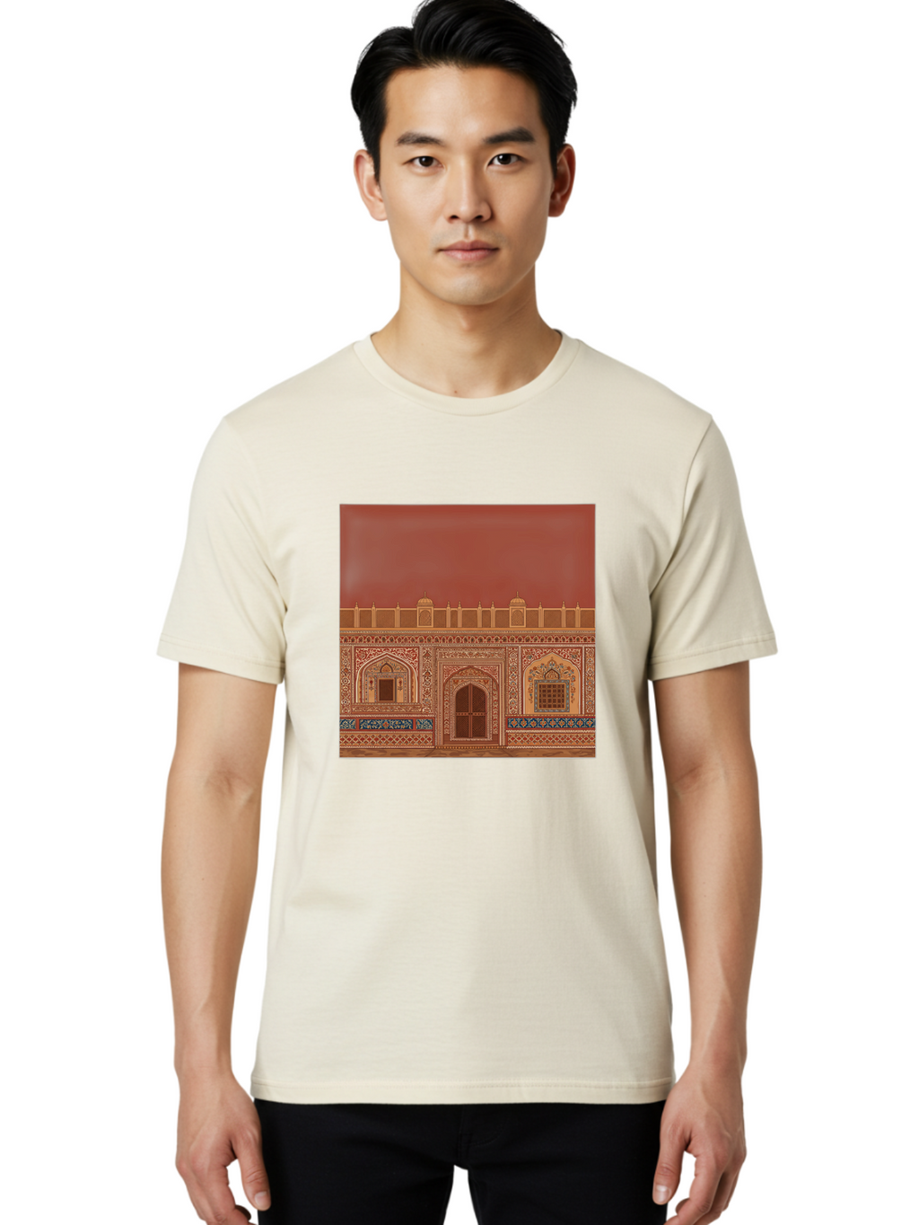 Ornate-Building-Facade Men'S Graphic Tee, 100% Cotton, Comfortable Casual Summer Wear, Machine Washable, Vintage Camera, Old Camera, Antique Camera, Black Camera, Classic Photography, Photography Equipment, Nostalgic Device, Film Camera, Ban009