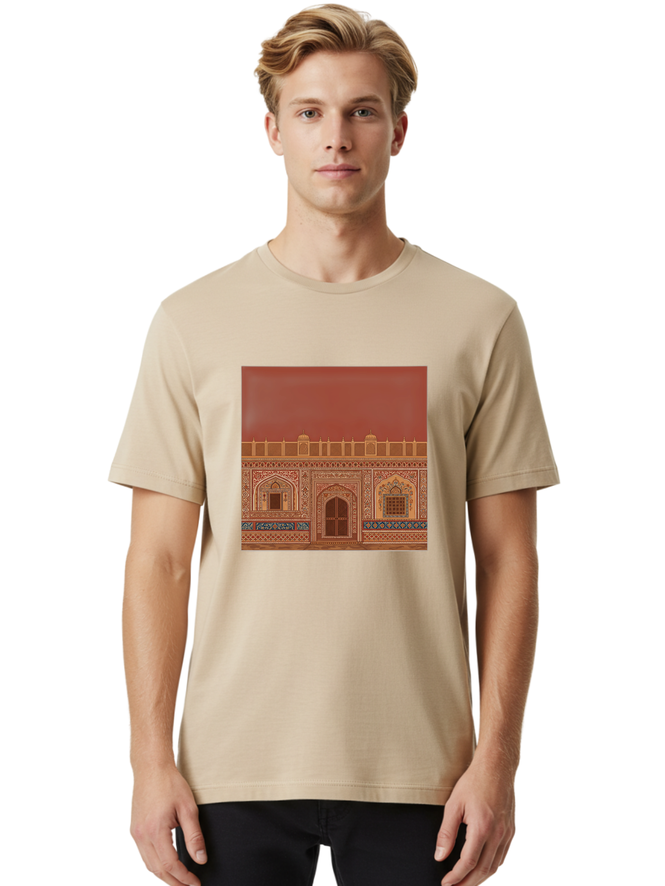 Ornate-Building-Facade Men'S Graphic Tee, 100% Cotton, Comfortable Casual Summer Wear, Machine Washable, Vintage Camera, Old Camera, Antique Camera, Black Camera, Classic Photography, Photography Equipment, Nostalgic Device, Film Camera, Ban009