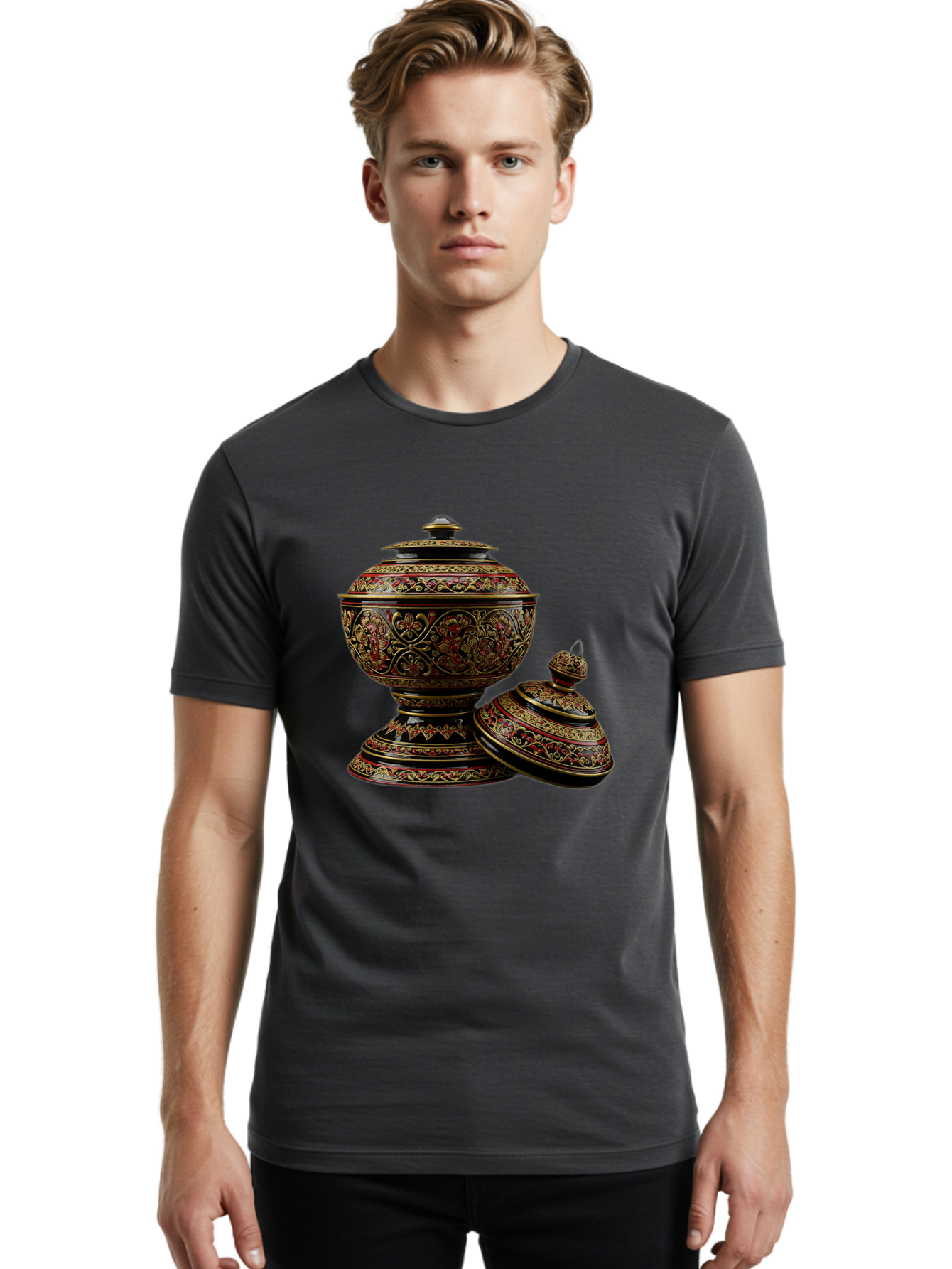 Ornate-Vases Men'S Graphic Tee, 100% Cotton, Comfortable Casual Summer Wear, Machine Washable, Vintage Camera, Old Camera, Antique Camera, Black Camera, Classic Photography, Photography Equipment, Nostalgic Device, Film Camera, Camera Art Ban011