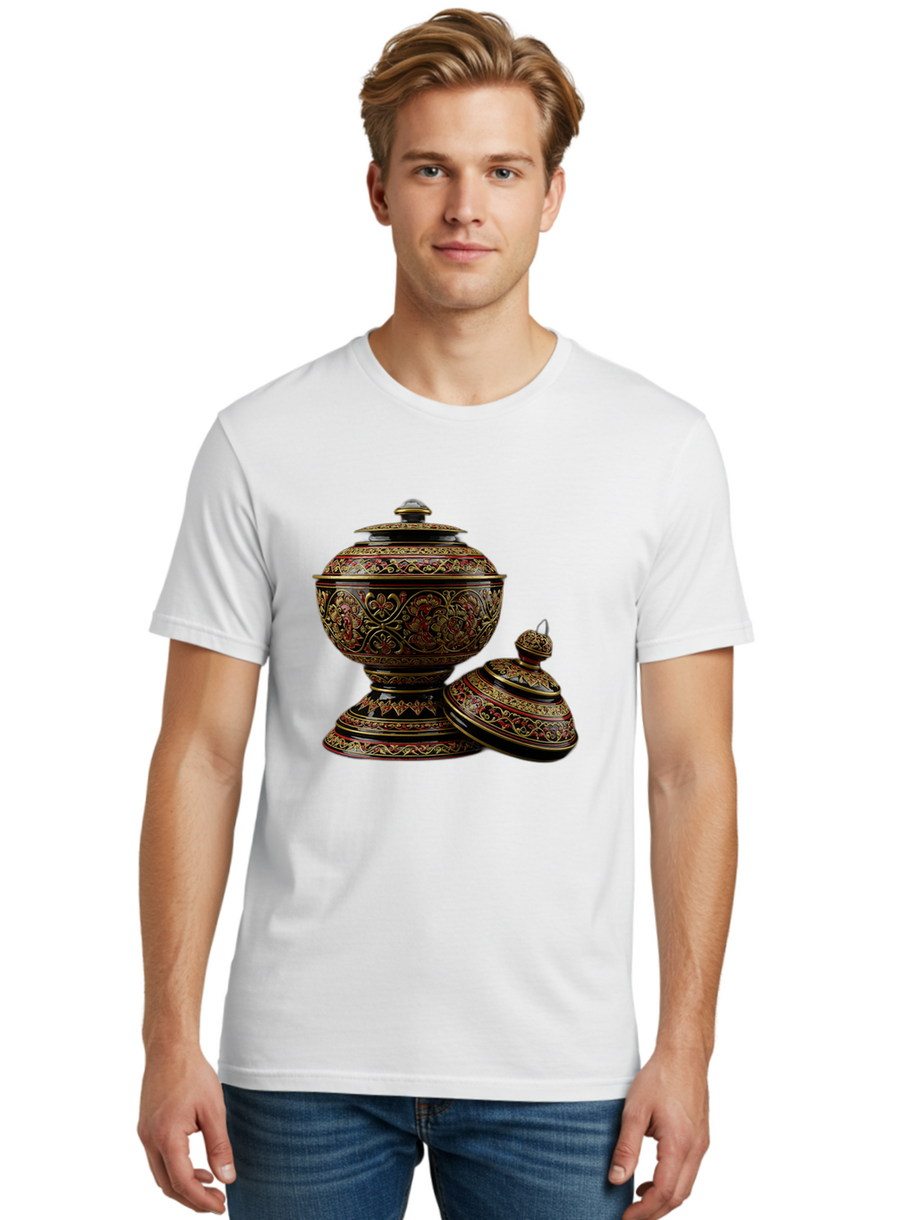 Ornate-Vases Men'S Graphic Tee, 100% Cotton, Comfortable Casual Summer Wear, Machine Washable, Vintage Camera, Old Camera, Antique Camera, Black Camera, Classic Photography, Photography Equipment, Nostalgic Device, Film Camera, Camera Art Ban011