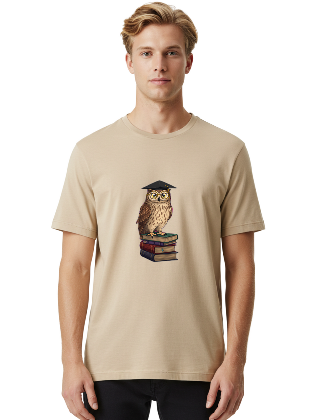 Owl-In-Graduation-Cap Men'S Graphic Tee, 100% Cotton, Comfortable Casual Summer Wear, Machine Washable, Vintage Camera, Old Camera, Antique Camera, Black Camera, Classic Photography, Photography Equipment, Nostalgic Device, Film Camera, Ban015