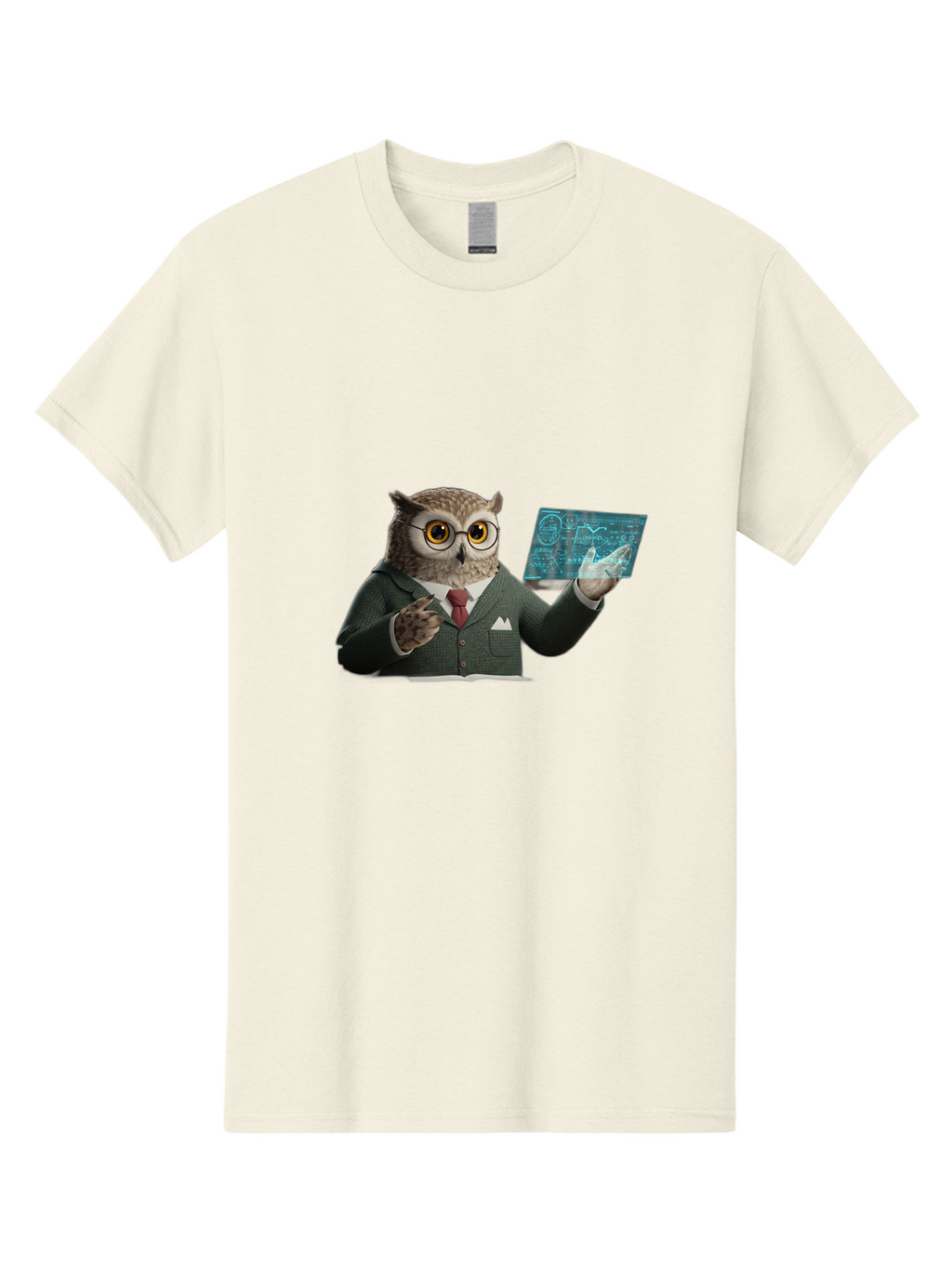 Owl-In-Suit-Holding-Tablet Men'S Graphic Tee, 100% Cotton, Comfortable Casual Summer Wear, Machine Washable, Vintage Camera, Old Camera, Antique Camera, Black Camera, Classic Photography, Photography Equipment, Nostalgic Device, Film Camera, Ban016