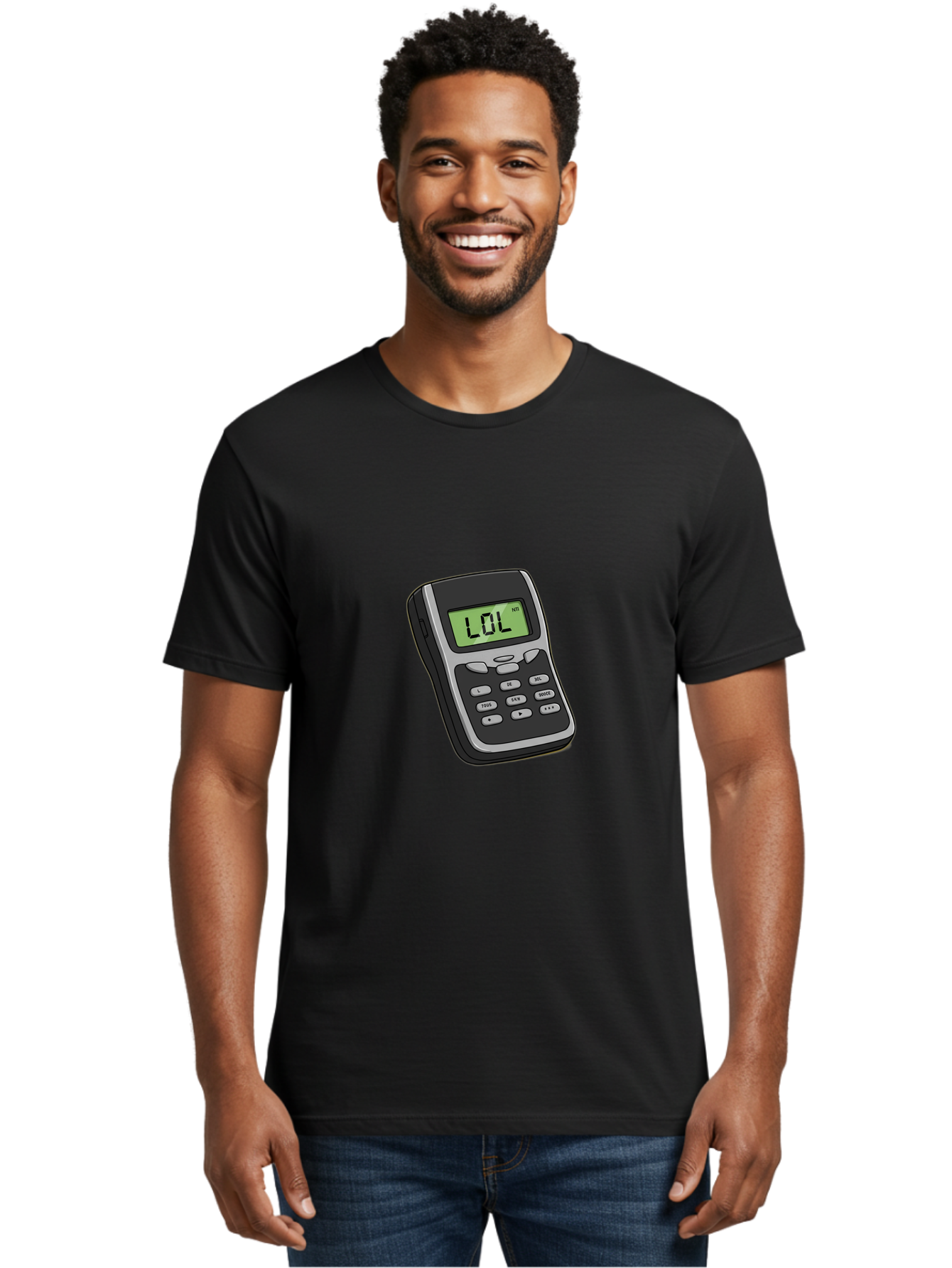 Pager-With-Lol Men'S Graphic Tee, 100% Cotton, Comfortable Casual Summer Wear, Machine Washable, Vintage Camera, Old Camera, Antique Camera, Black Camera, Classic Photography, Photography Equipment, Nostalgic Device, Film Camera, Camera Art Ban019