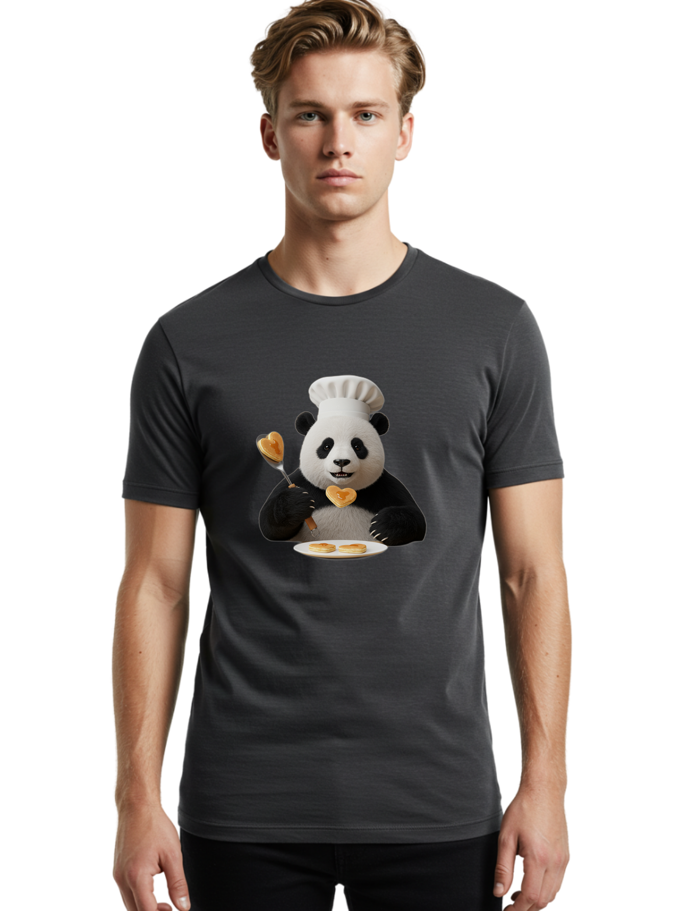 Panda-Chef-Pancakes Men'S Graphic Tee, 100% Cotton, Comfortable Casual Summer Wear, Machine Washable, Vintage Camera, Old Camera, Antique Camera, Black Camera, Classic Photography, Photography Equipment, Nostalgic Device, Film Camera, Ban034