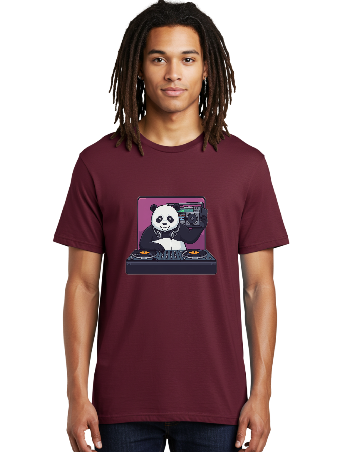 Panda-Dj-1 Men'S Graphic Tee, 100% Cotton, Comfortable Casual Summer Wear, Machine Washable, Vintage Camera, Old Camera, Antique Camera, Black Camera, Classic Photography, Photography Equipment, Nostalgic Device, Film Camera, Camera Art Ban036
