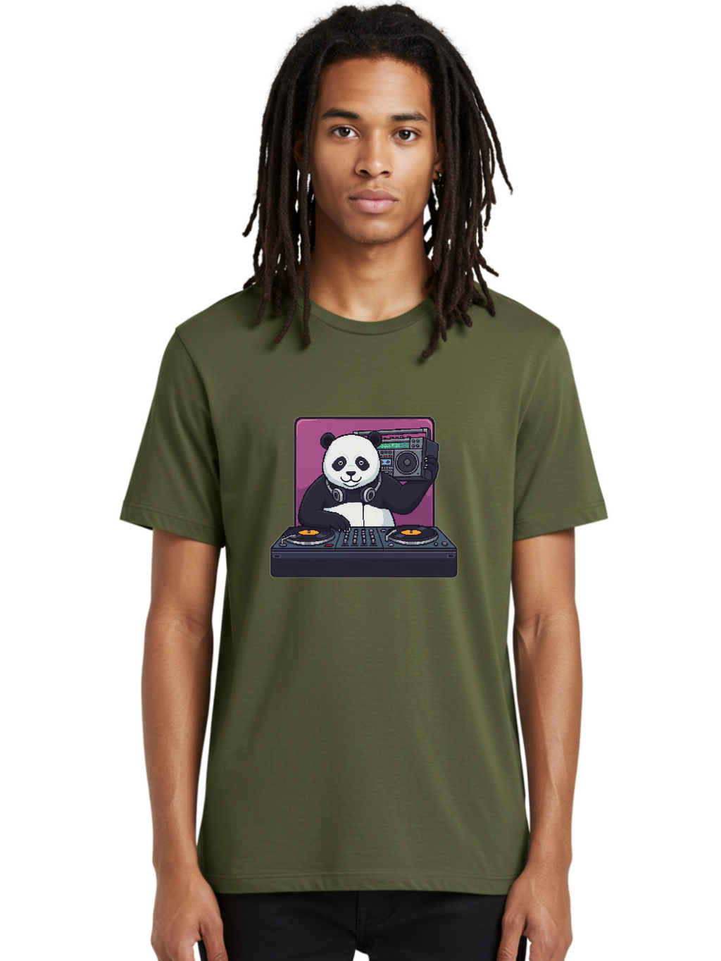 Panda-Dj-1 Men'S Graphic Tee, 100% Cotton, Comfortable Casual Summer Wear, Machine Washable, Vintage Camera, Old Camera, Antique Camera, Black Camera, Classic Photography, Photography Equipment, Nostalgic Device, Film Camera, Camera Art Ban036
