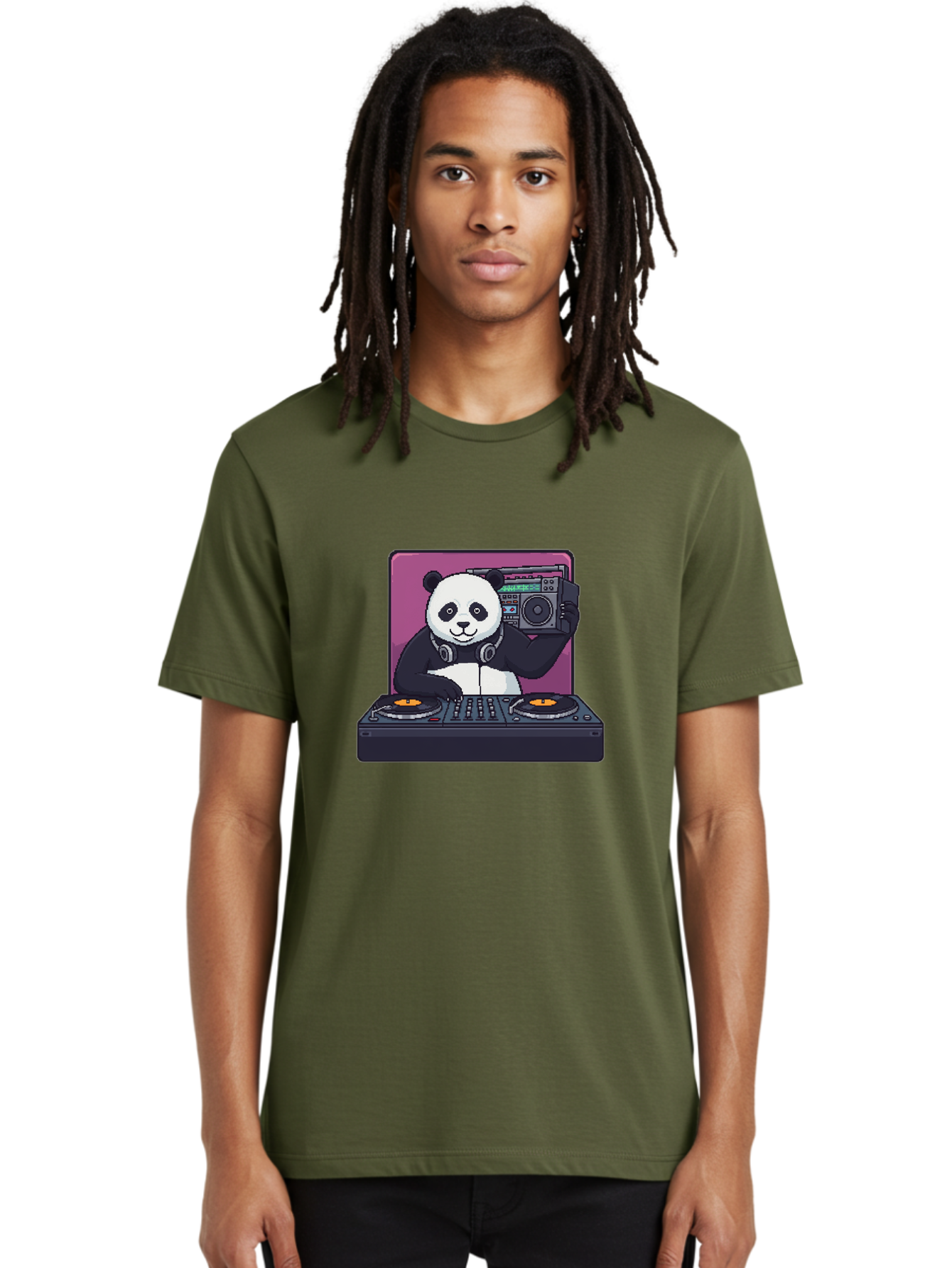 Panda-Dj-1 Men'S Graphic Tee, 100% Cotton, Comfortable Casual Summer Wear, Machine Washable, Vintage Camera, Old Camera, Antique Camera, Black Camera, Classic Photography, Photography Equipment, Nostalgic Device, Film Camera, Camera Art Ban036