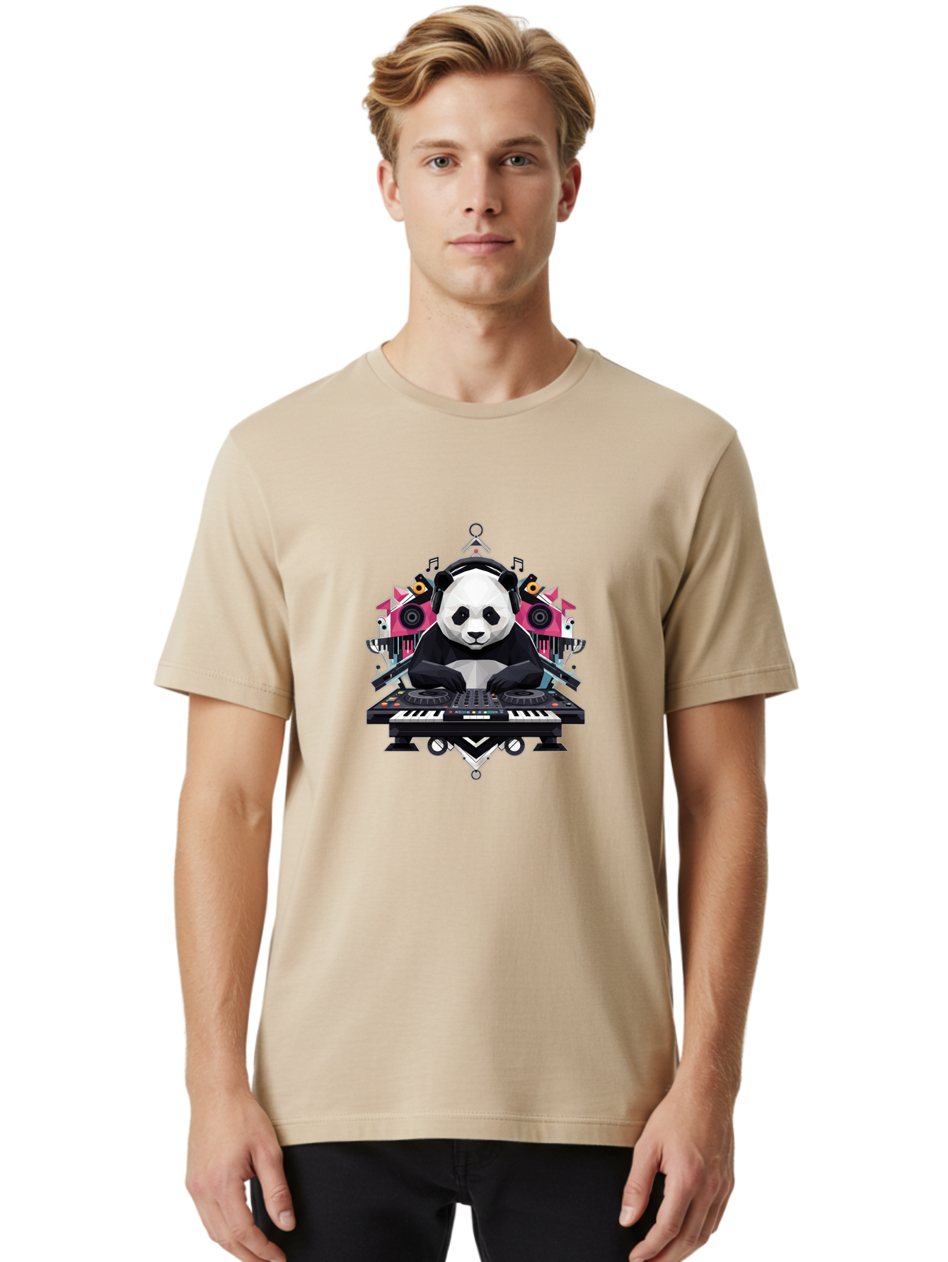 Panda-Dj-2 Men'S Graphic Tee, 100% Cotton, Comfortable Casual Summer Wear, Machine Washable, Vintage Camera, Old Camera, Antique Camera, Black Camera, Classic Photography, Photography Equipment, Nostalgic Device, Film Camera, Camera Art Ban037