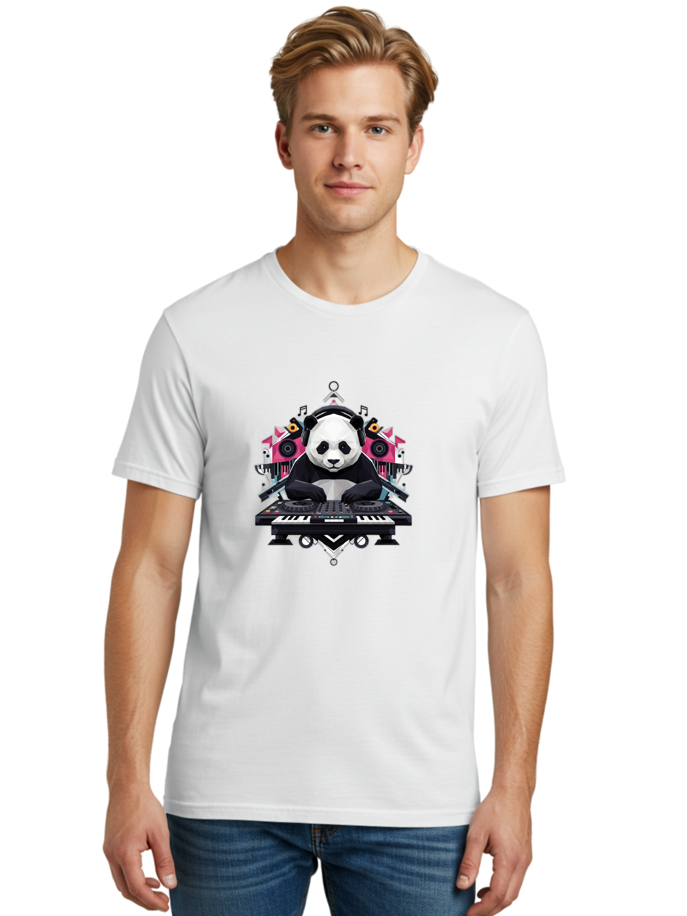 Panda-Dj-2 Men'S Graphic Tee, 100% Cotton, Comfortable Casual Summer Wear, Machine Washable, Vintage Camera, Old Camera, Antique Camera, Black Camera, Classic Photography, Photography Equipment, Nostalgic Device, Film Camera, Camera Art Ban037