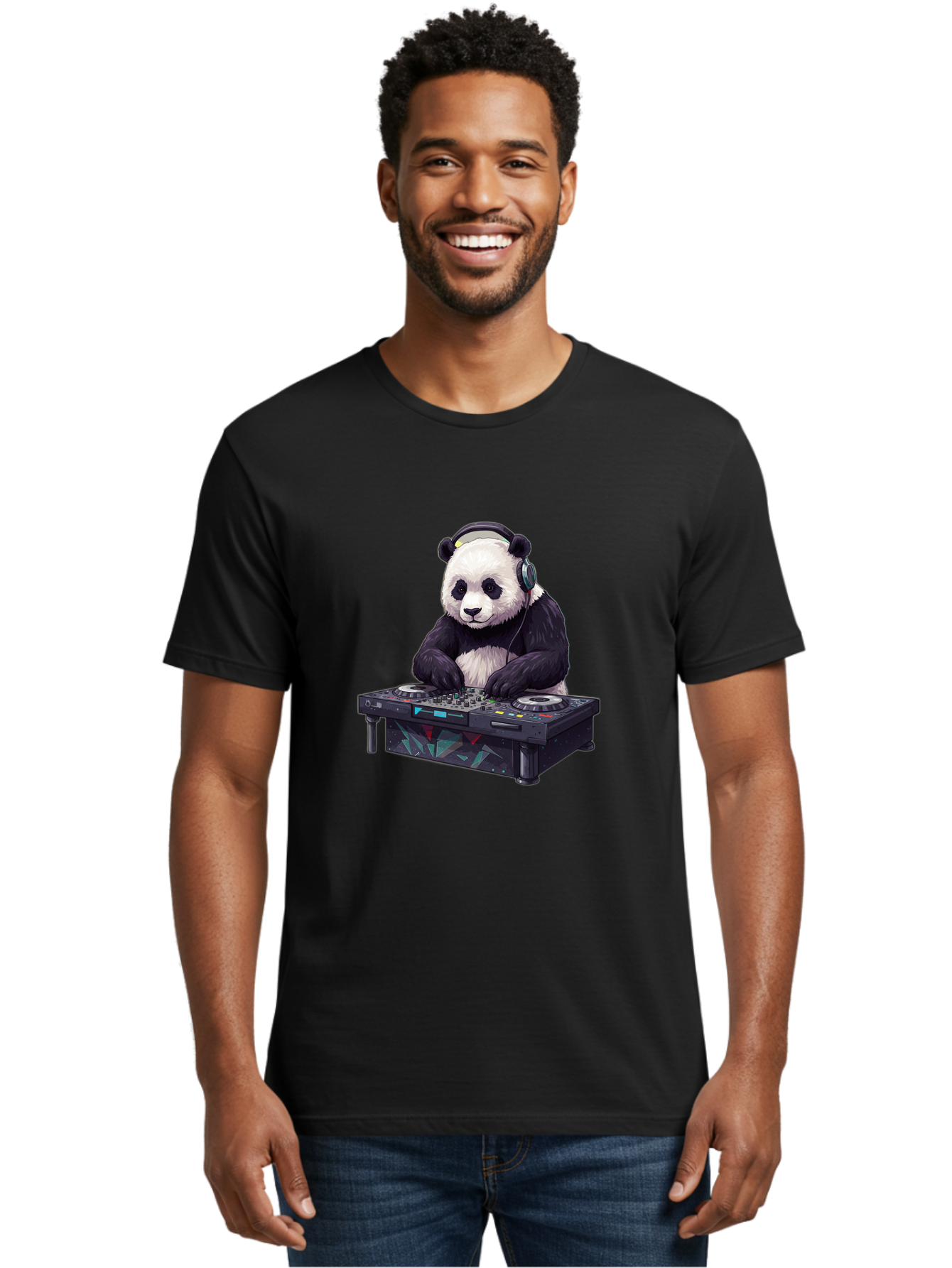 Panda-Dj-3 Men'S Graphic Tee, 100% Cotton, Comfortable Casual Summer Wear, Machine Washable, Vintage Camera, Old Camera, Antique Camera, Black Camera, Classic Photography, Photography Equipment, Nostalgic Device, Film Camera, Camera Art Ban038