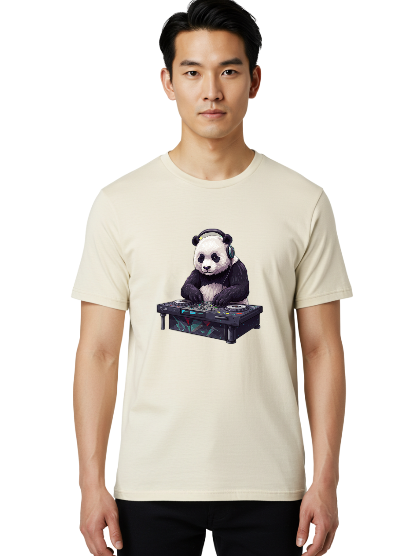 Panda-Dj-3 Men'S Graphic Tee, 100% Cotton, Comfortable Casual Summer Wear, Machine Washable, Vintage Camera, Old Camera, Antique Camera, Black Camera, Classic Photography, Photography Equipment, Nostalgic Device, Film Camera, Camera Art Ban038