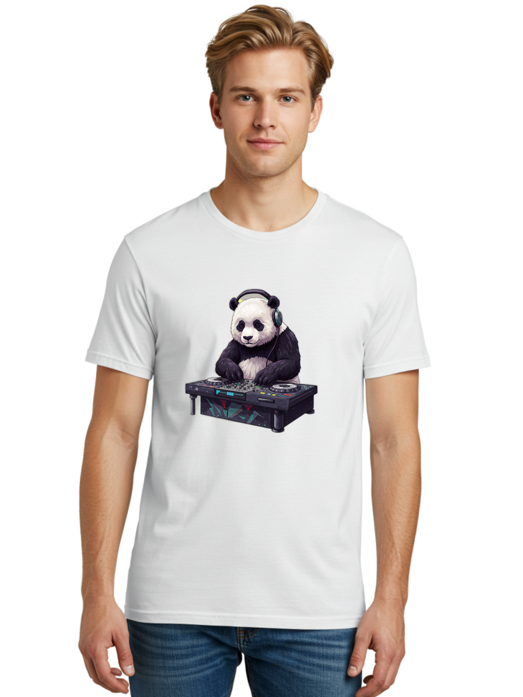 Panda-Dj-3 Men'S Graphic Tee, 100% Cotton, Comfortable Casual Summer Wear, Machine Washable, Vintage Camera, Old Camera, Antique Camera, Black Camera, Classic Photography, Photography Equipment, Nostalgic Device, Film Camera, Camera Art Ban038