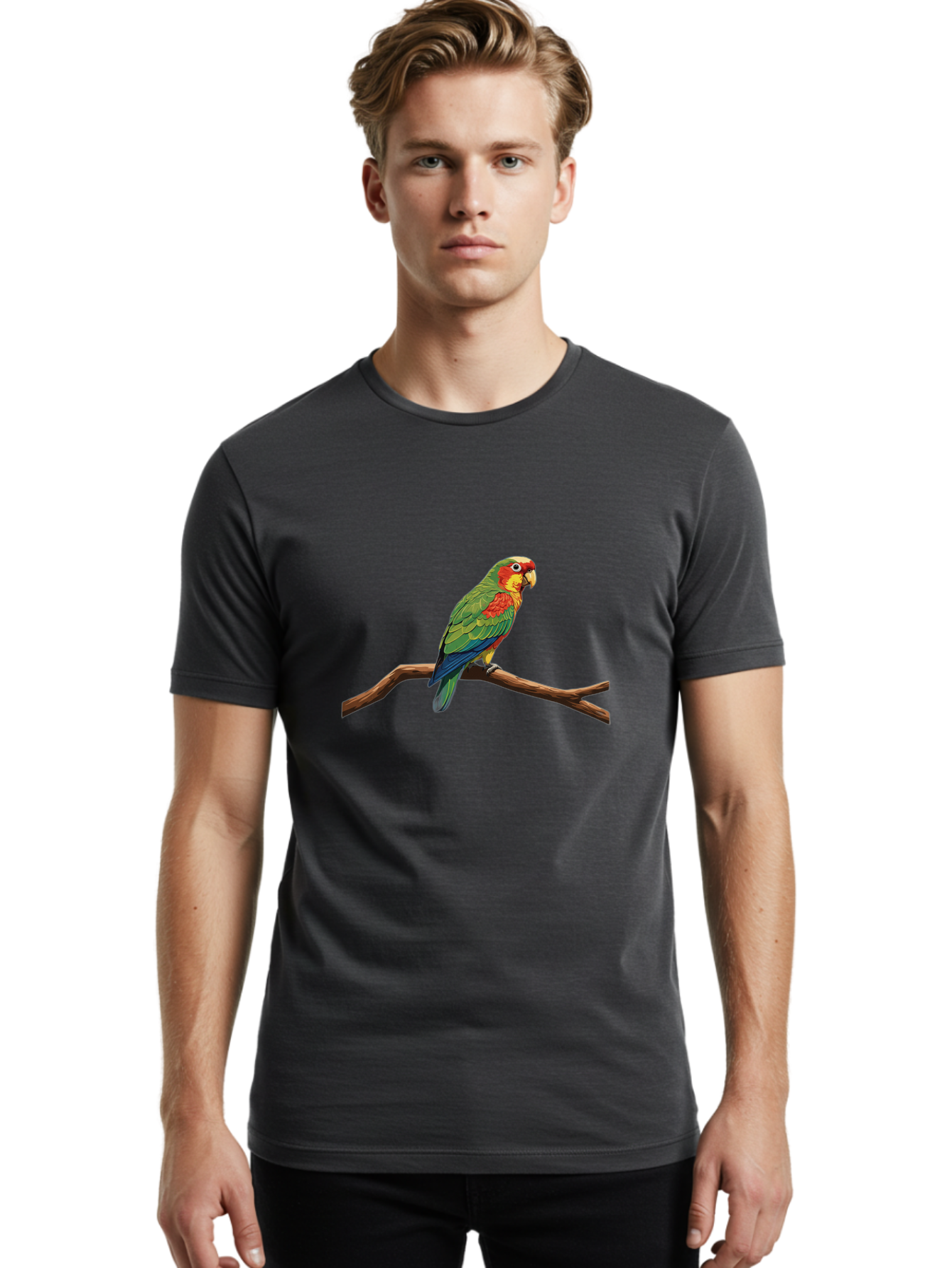 Parrot-On-Branch Men'S Graphic Tee, 100% Cotton, Comfortable Casual Summer Wear, Machine Washable, Vintage Camera, Old Camera, Antique Camera, Black Camera, Classic Photography, Photography Equipment, Nostalgic Device, Film Camera, Camera Art Ban051