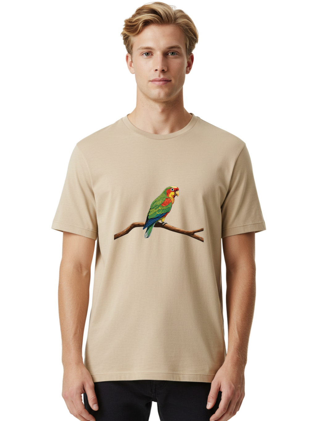 Parrot-On-Branch Men'S Graphic Tee, 100% Cotton, Comfortable Casual Summer Wear, Machine Washable, Vintage Camera, Old Camera, Antique Camera, Black Camera, Classic Photography, Photography Equipment, Nostalgic Device, Film Camera, Camera Art Ban051