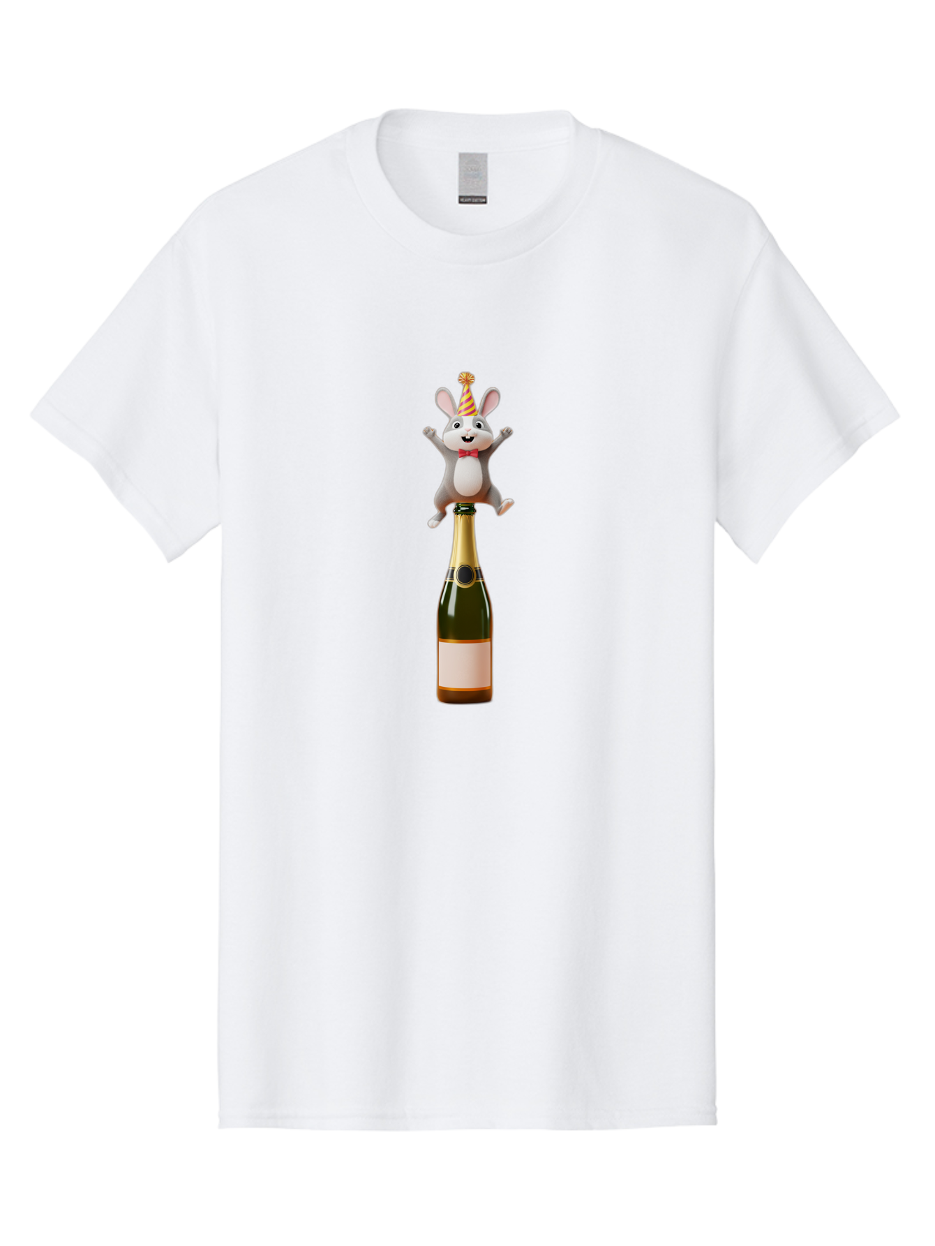 Party-Mouse-Champagne Men'S Graphic Tee, 100% Cotton, Comfortable Casual Summer Wear, Machine Washable, Vintage Camera, Old Camera, Antique Camera, Black Camera, Classic Photography, Photography Equipment, Nostalgic Device, Film Camera, Ban052
