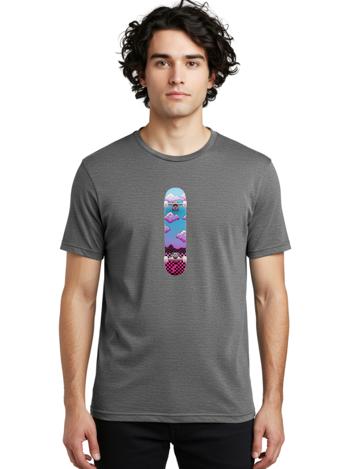 Pastel-Skateboard-Graphic Men'S Graphic Tee, 100% Cotton, Comfortable Casual Summer Wear, Machine Washable, Vintage Camera, Old Camera, Antique Camera, Black Camera, Classic Photography, Photography Equipment, Nostalgic Device, Film Camera, Ban054