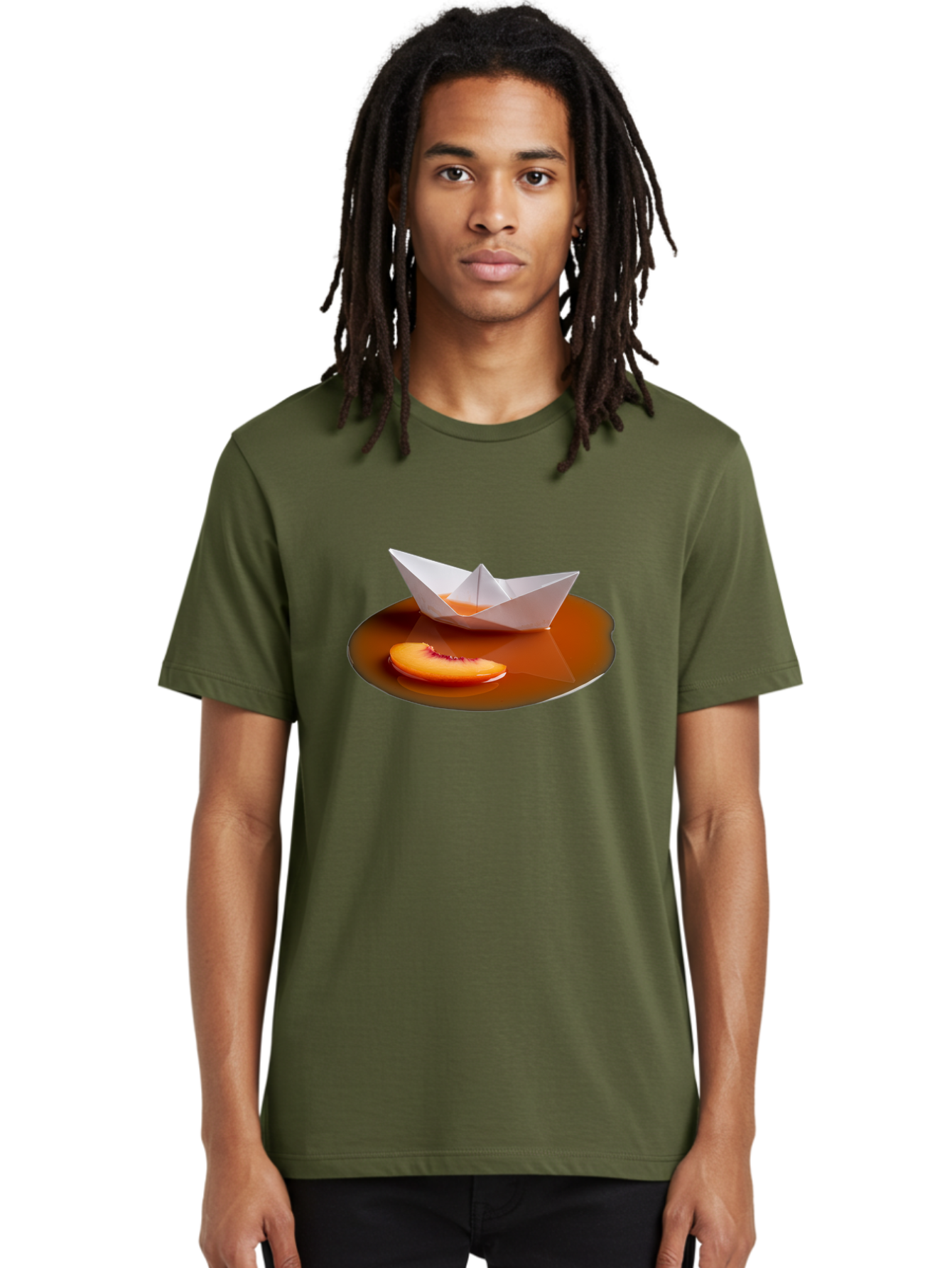 Peach-Slice-And-Paper-Boat Men'S Graphic Tee, 100% Cotton, Comfortable Casual Summer Wear, Machine Washable, Vintage Camera, Old Camera, Antique Camera, Black Camera, Classic Photography, Photography Equipment, Nostalgic Device, Film Camera, Ban058