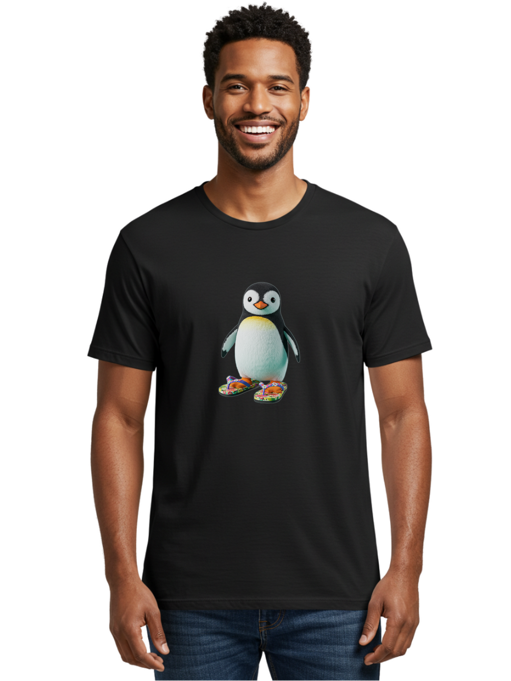 Penguin-3 Men'S Graphic Tee, 100% Cotton, Comfortable Casual Summer Wear, Machine Washable, Vintage Camera, Old Camera, Antique Camera, Black Camera, Classic Photography, Photography Equipment, Nostalgic Device, Film Camera, Camera Art Ban063