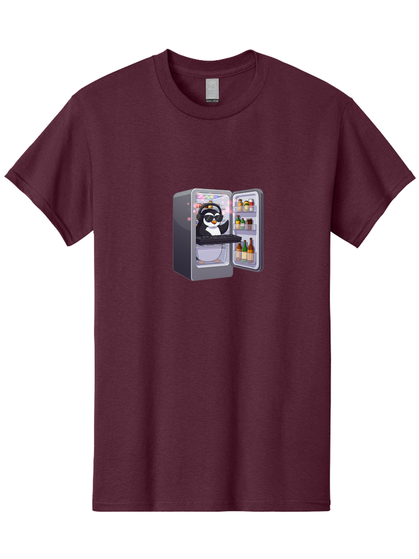 Penguin-Dj-1 Men'S Graphic Tee, 100% Cotton, Comfortable Casual Summer Wear, Machine Washable, Vintage Camera, Old Camera, Antique Camera, Black Camera, Classic Photography, Photography Equipment, Nostalgic Device, Film Camera, Camera Art Ban066