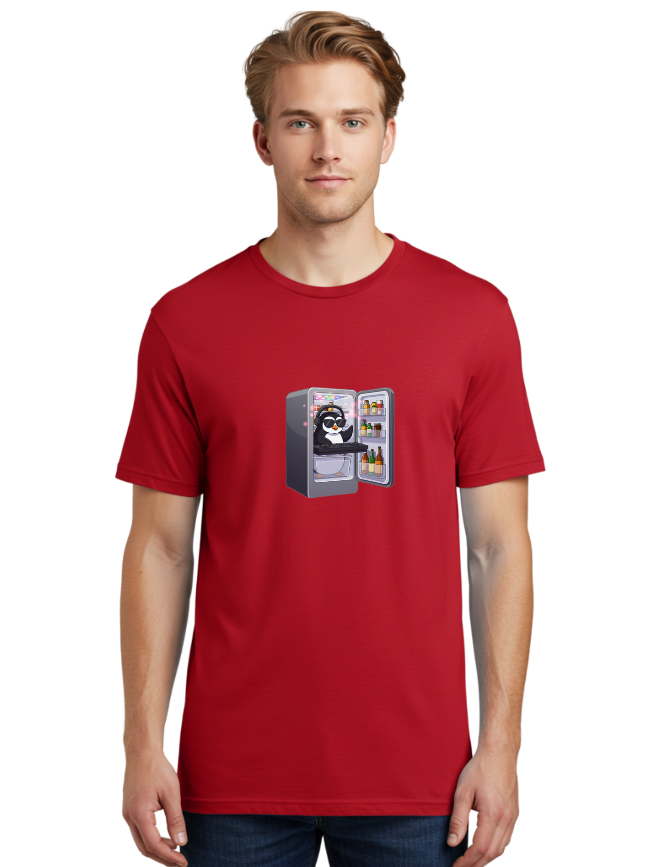 Penguin-Dj-1 Men'S Graphic Tee, 100% Cotton, Comfortable Casual Summer Wear, Machine Washable, Vintage Camera, Old Camera, Antique Camera, Black Camera, Classic Photography, Photography Equipment, Nostalgic Device, Film Camera, Camera Art Ban066
