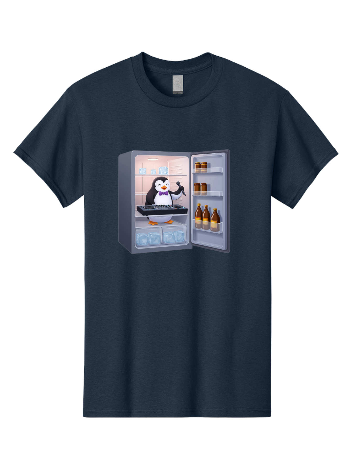 Penguin-Dj-2 Men'S Graphic Tee, 100% Cotton, Comfortable Casual Summer Wear, Machine Washable, Vintage Camera, Old Camera, Antique Camera, Black Camera, Classic Photography, Photography Equipment, Nostalgic Device, Film Camera, Camera Art Ban067