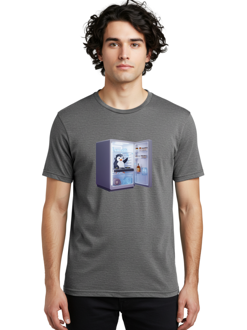 Penguin-Dj Men'S Graphic Tee, 100% Cotton, Comfortable Casual Summer Wear, Machine Washable, Vintage Camera, Old Camera, Antique Camera, Black Camera, Classic Photography, Photography Equipment, Nostalgic Device, Film Camera, Camera Art Ban068