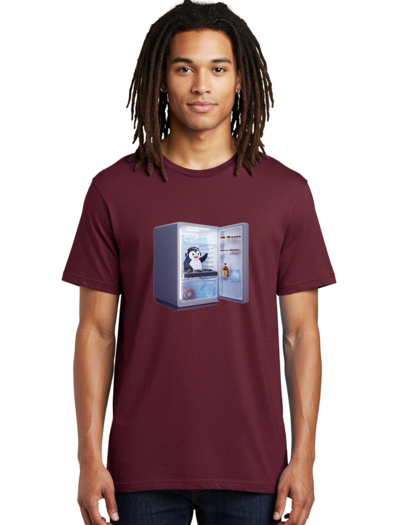 Penguin-Dj Men'S Graphic Tee, 100% Cotton, Comfortable Casual Summer Wear, Machine Washable, Vintage Camera, Old Camera, Antique Camera, Black Camera, Classic Photography, Photography Equipment, Nostalgic Device, Film Camera, Camera Art Ban068