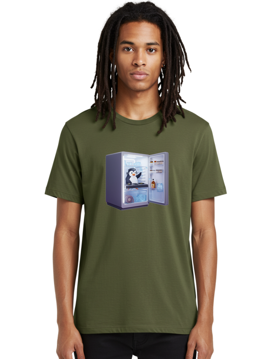 Penguin-Dj Men'S Graphic Tee, 100% Cotton, Comfortable Casual Summer Wear, Machine Washable, Vintage Camera, Old Camera, Antique Camera, Black Camera, Classic Photography, Photography Equipment, Nostalgic Device, Film Camera, Camera Art Ban068
