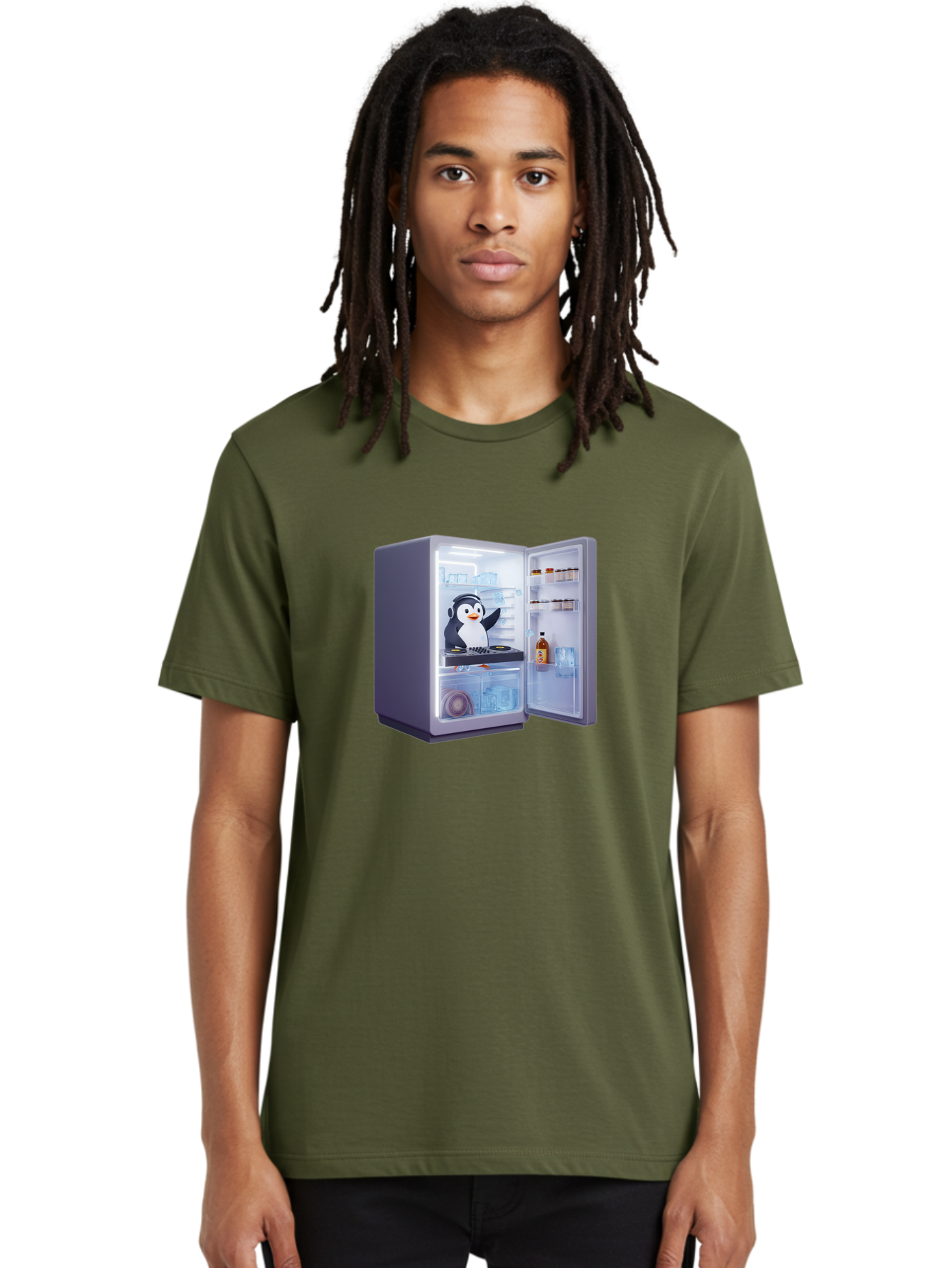 Penguin-Dj Men'S Graphic Tee, 100% Cotton, Comfortable Casual Summer Wear, Machine Washable, Vintage Camera, Old Camera, Antique Camera, Black Camera, Classic Photography, Photography Equipment, Nostalgic Device, Film Camera, Camera Art Ban068