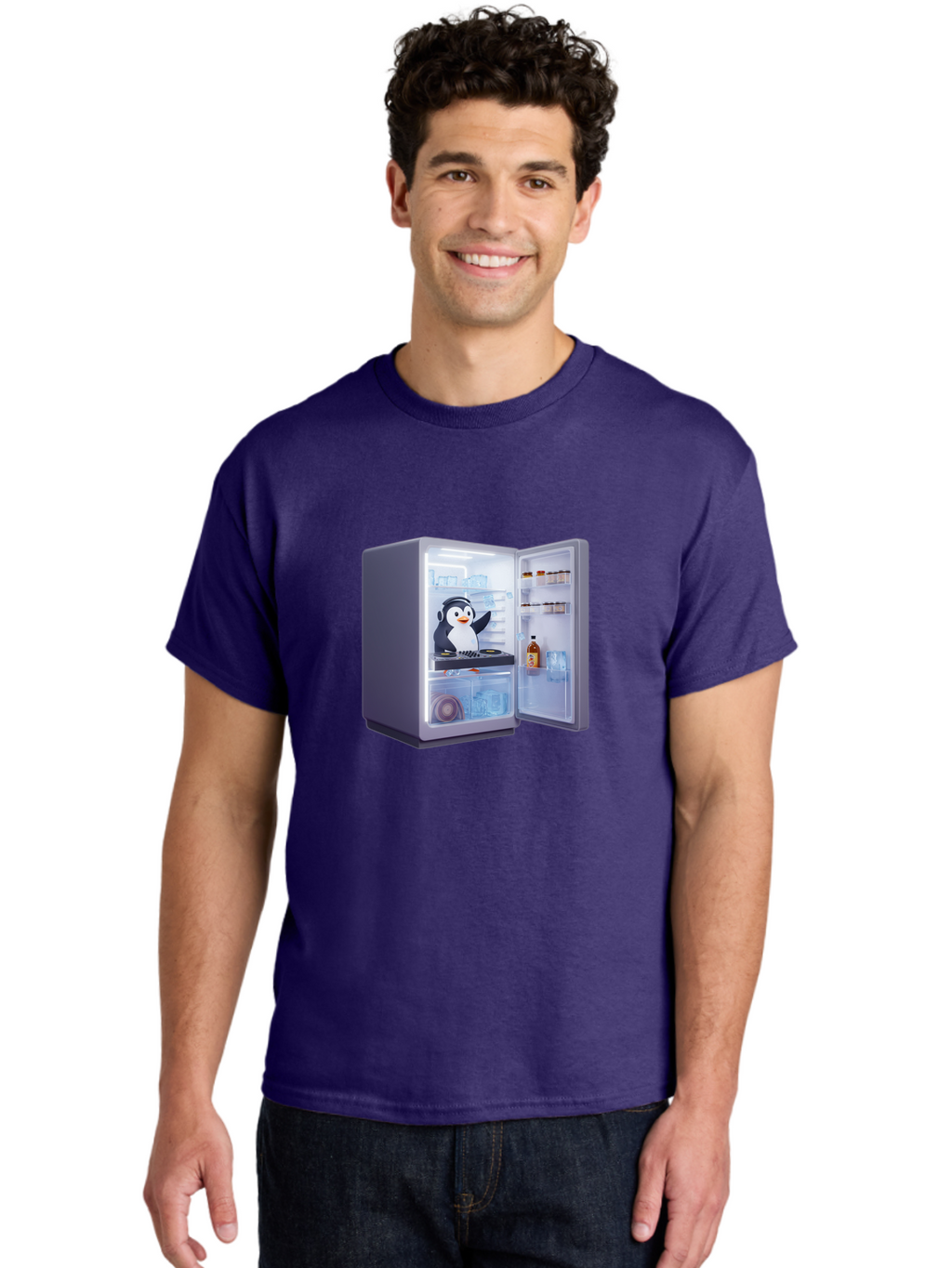 Penguin-Dj Men'S Graphic Tee, 100% Cotton, Comfortable Casual Summer Wear, Machine Washable, Vintage Camera, Old Camera, Antique Camera, Black Camera, Classic Photography, Photography Equipment, Nostalgic Device, Film Camera, Camera Art Ban068