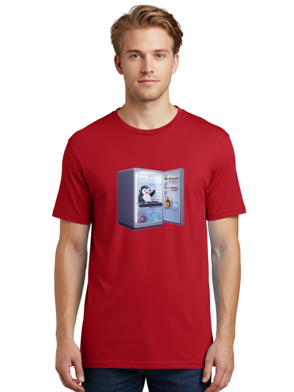 Penguin-Dj Men'S Graphic Tee, 100% Cotton, Comfortable Casual Summer Wear, Machine Washable, Vintage Camera, Old Camera, Antique Camera, Black Camera, Classic Photography, Photography Equipment, Nostalgic Device, Film Camera, Camera Art Ban068