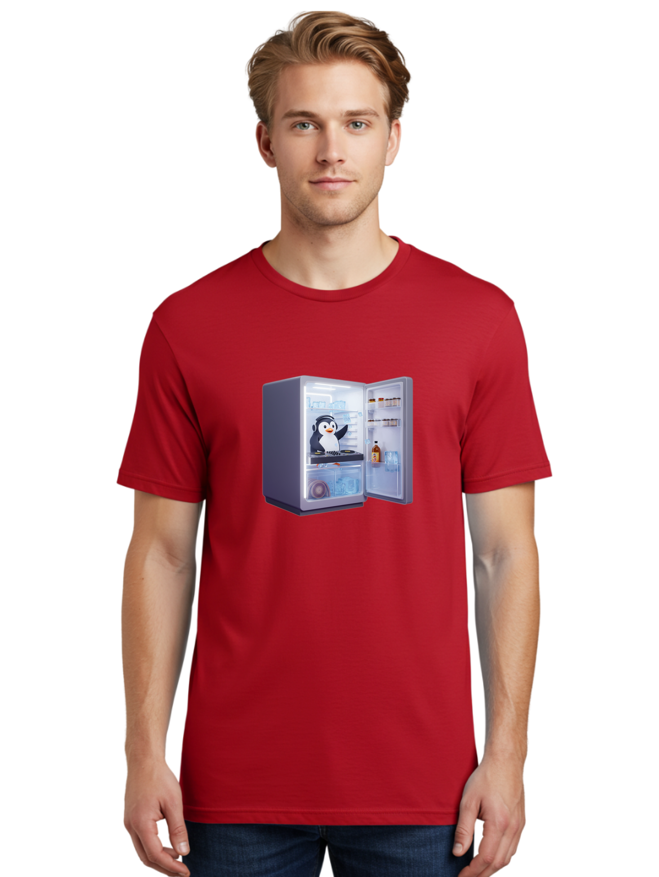 Penguin-Dj Men'S Graphic Tee, 100% Cotton, Comfortable Casual Summer Wear, Machine Washable, Vintage Camera, Old Camera, Antique Camera, Black Camera, Classic Photography, Photography Equipment, Nostalgic Device, Film Camera, Camera Art Ban068