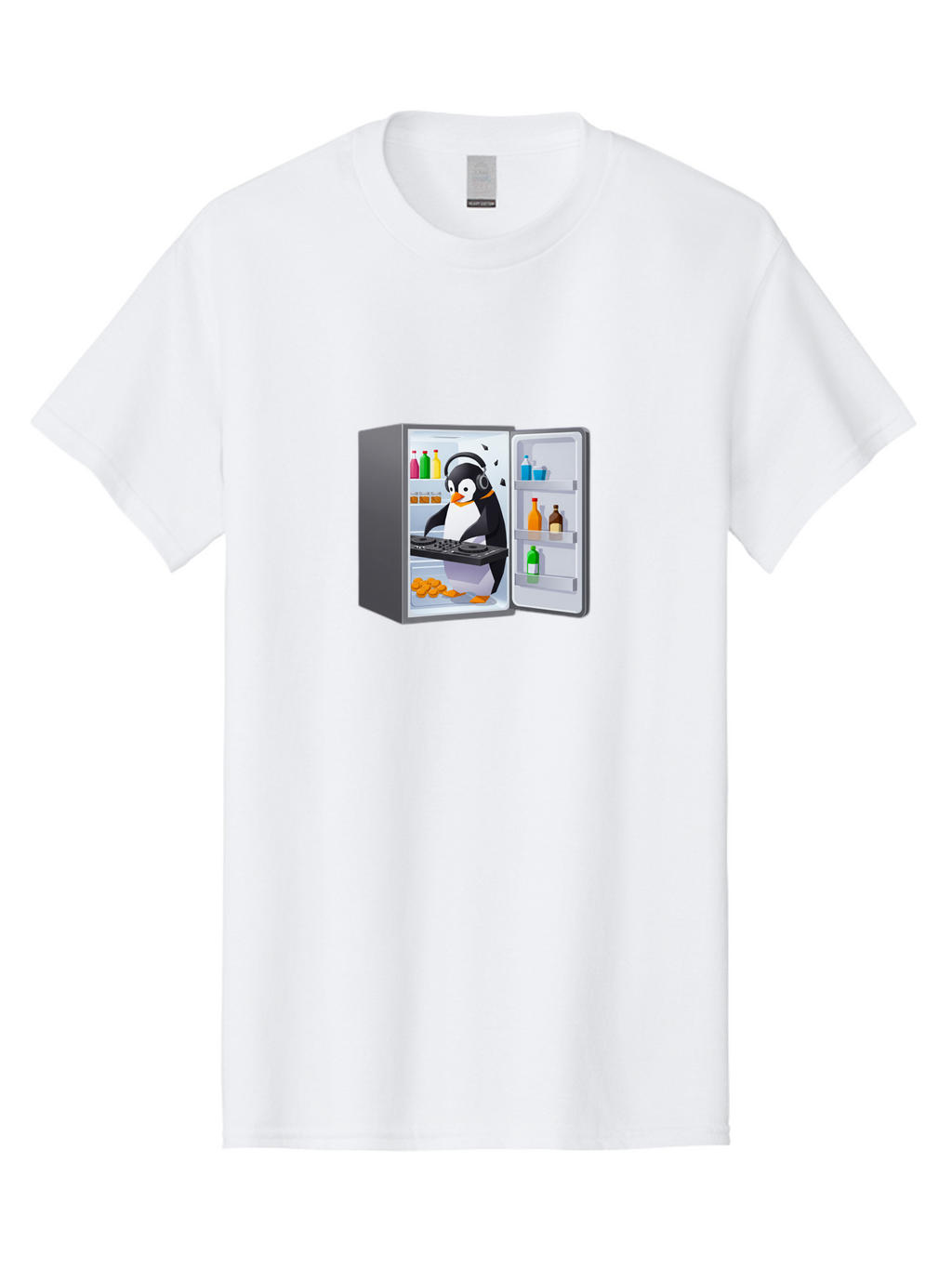 Penguin-Djing-In-Fridge Men'S Graphic Tee, 100% Cotton, Comfortable Casual Summer Wear, Machine Washable, Vintage Camera, Old Camera, Antique Camera, Black Camera, Classic Photography, Photography Equipment, Nostalgic Device, Film Camera, Ban069
