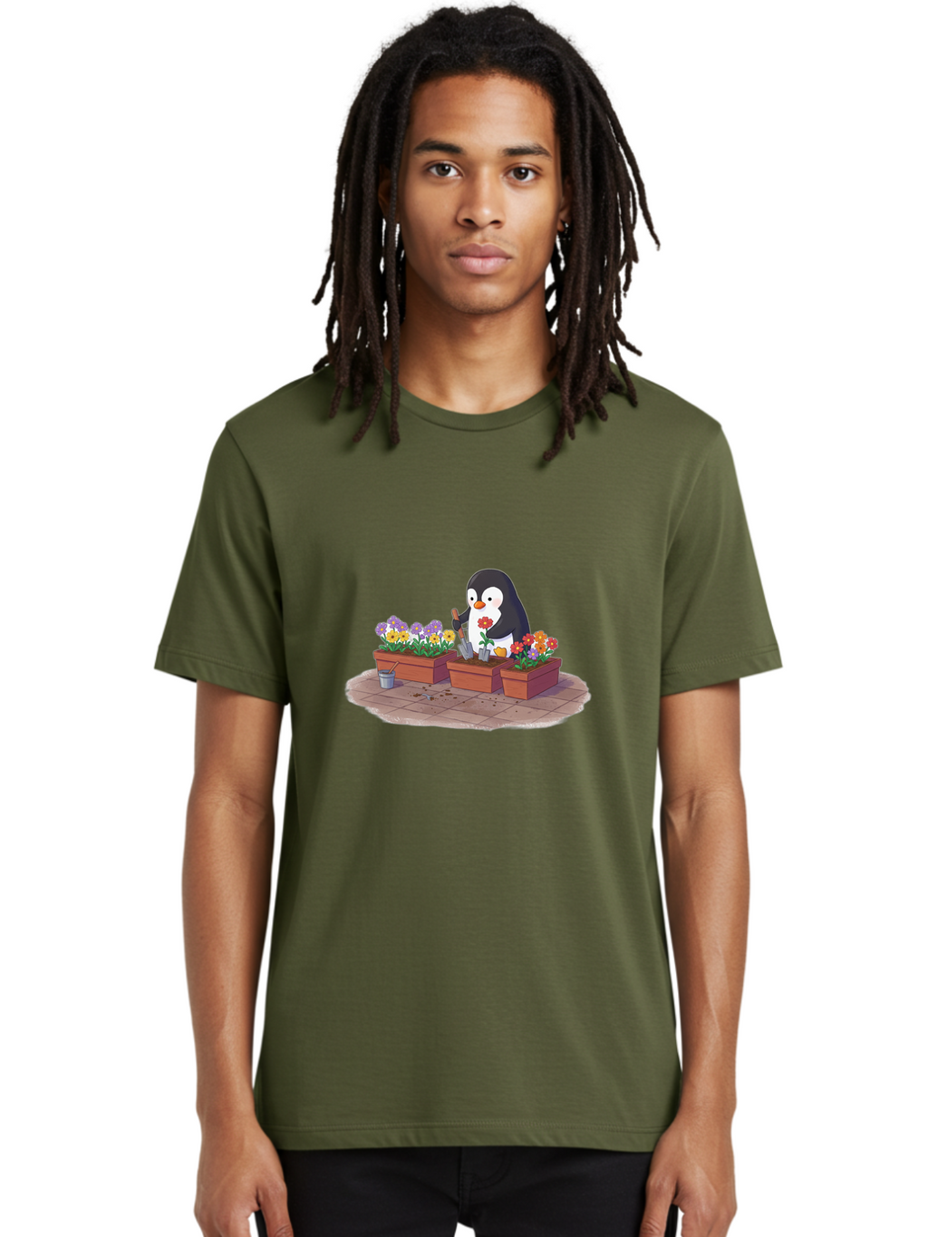 Penguin-Gardening Men'S Graphic Tee, 100% Cotton, Comfortable Casual Summer Wear, Machine Washable, Vintage Camera, Old Camera, Antique Camera, Black Camera, Classic Photography, Photography Equipment, Nostalgic Device, Film Camera, Camera Art Ban070